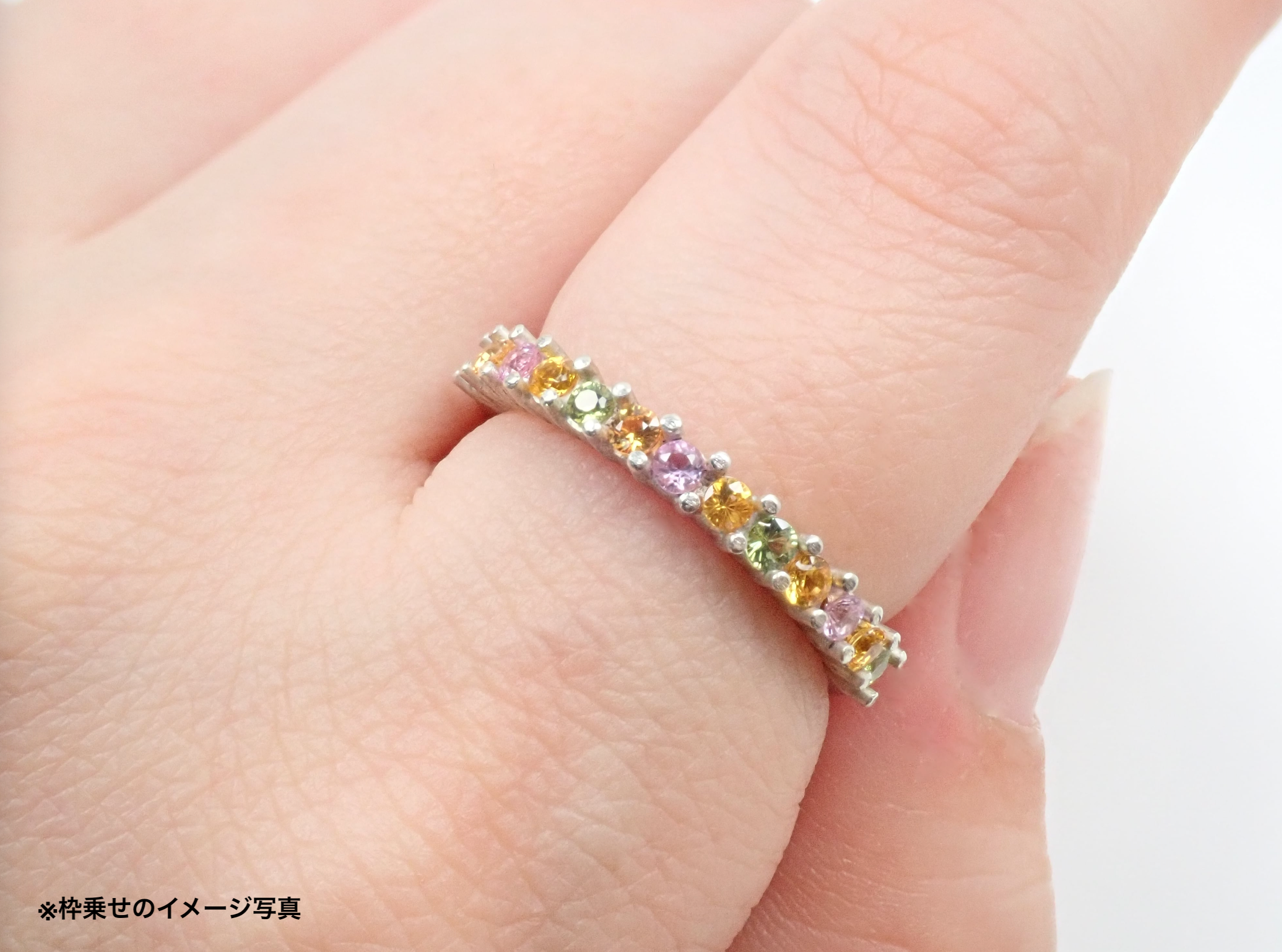 春季彩色寶石 13 顆寶石套裝(產自馬達加斯加的彩色藍寶石)/半永恆戒指套裝(2.0 毫米)