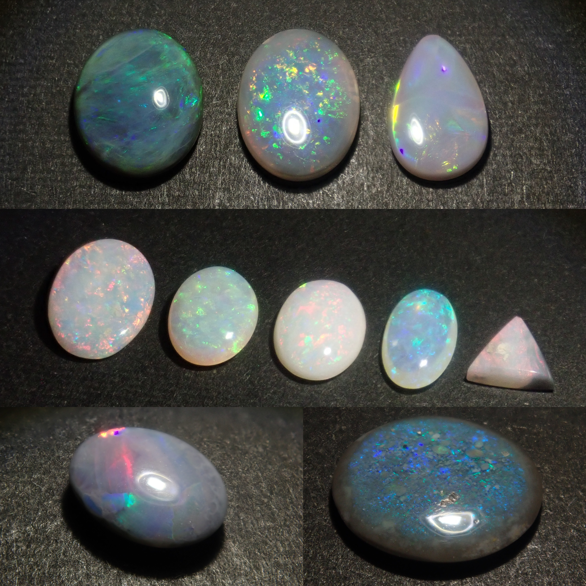 【2/22 22時販売】《限定10石》鑑別書付きオーストラリア産ブラック含むオーストラリア産オパールガチャ(さらにメキシコ産ファイアオパール1石)《複数購入割引有》