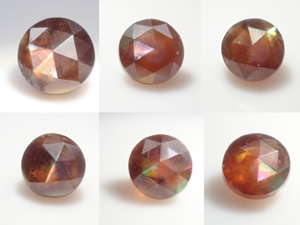 【9/ 22時販売】《限定6石》奈良県天川村産レインボーガーネット(ローズカット,3.0-5.5mm)1石ルース《複数購入割引有》