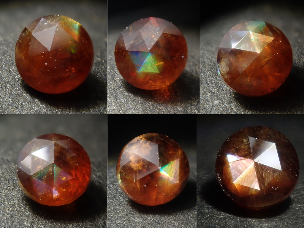 【9/ 22時販売】《限定6石》奈良県天川村産レインボーガーネット(ローズカット,3.0-5.5mm)1石ルース《複数購入割引有》