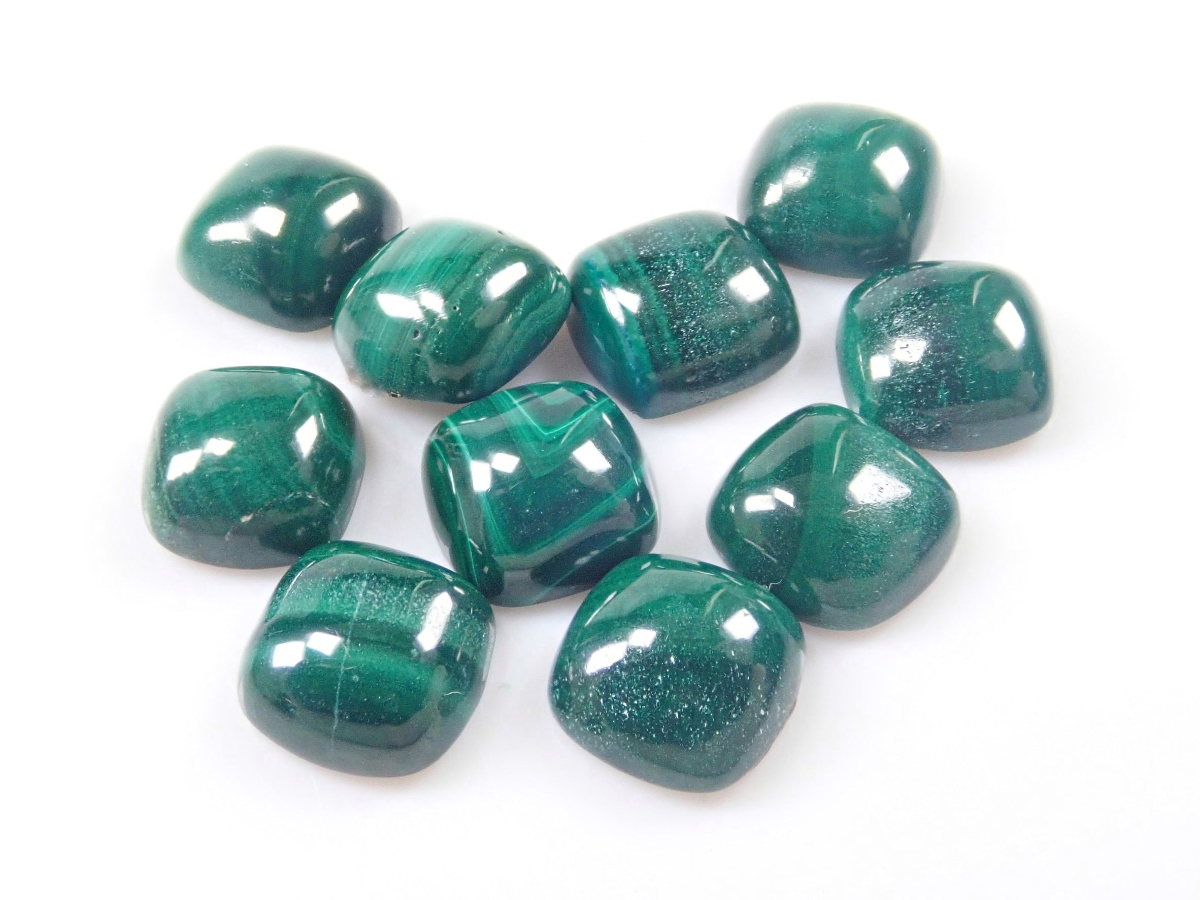 孔雀石2顆散裝(6mm,墊形切割)《多買有折扣》