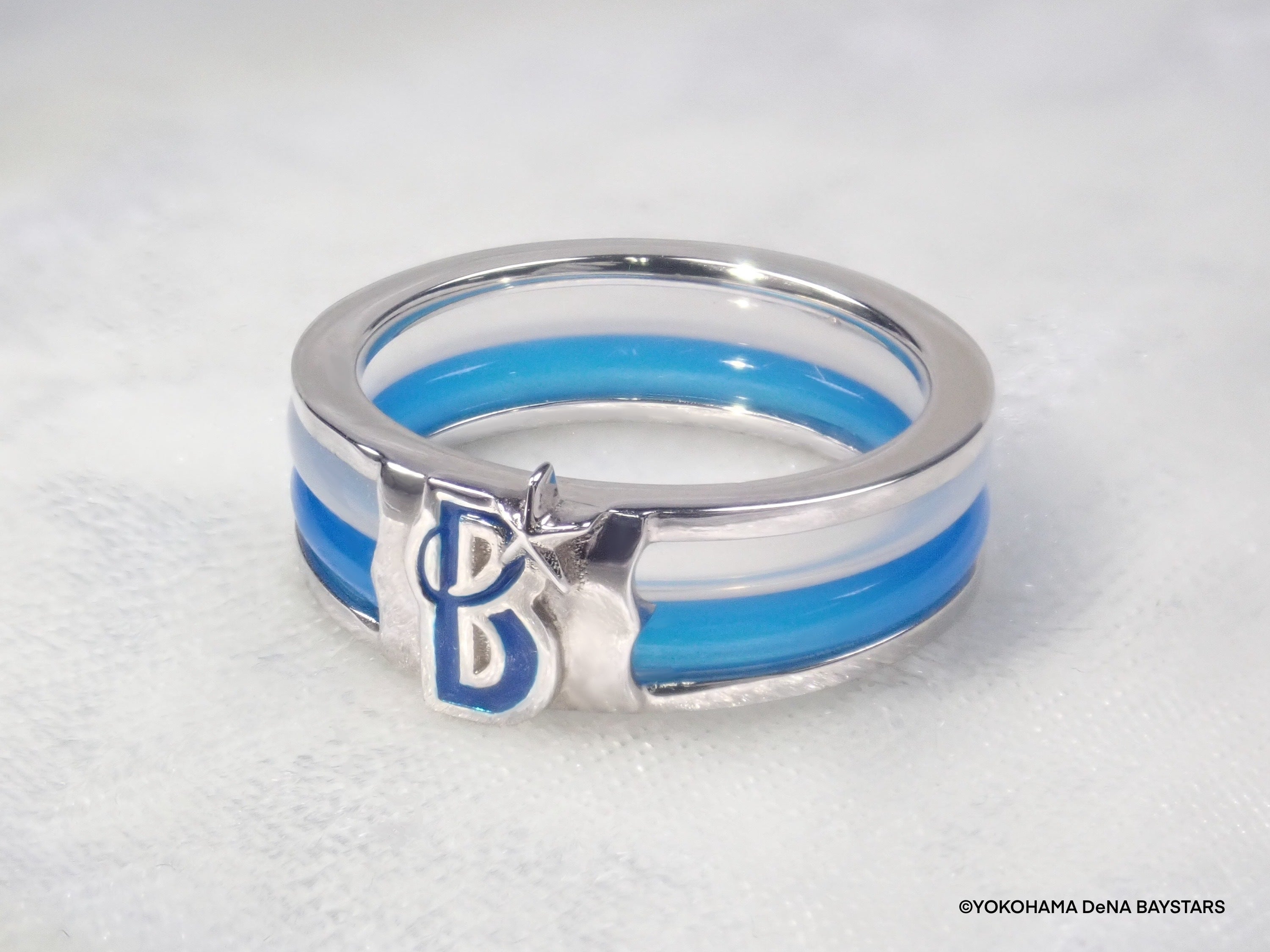 官方授權商品:限量限時15%優惠(¥35,800 → ¥29,800)橫濱DeNA BayStars Home 藍色戒指 - 雙色 | SV925、海藍玉髓、白玉髓
