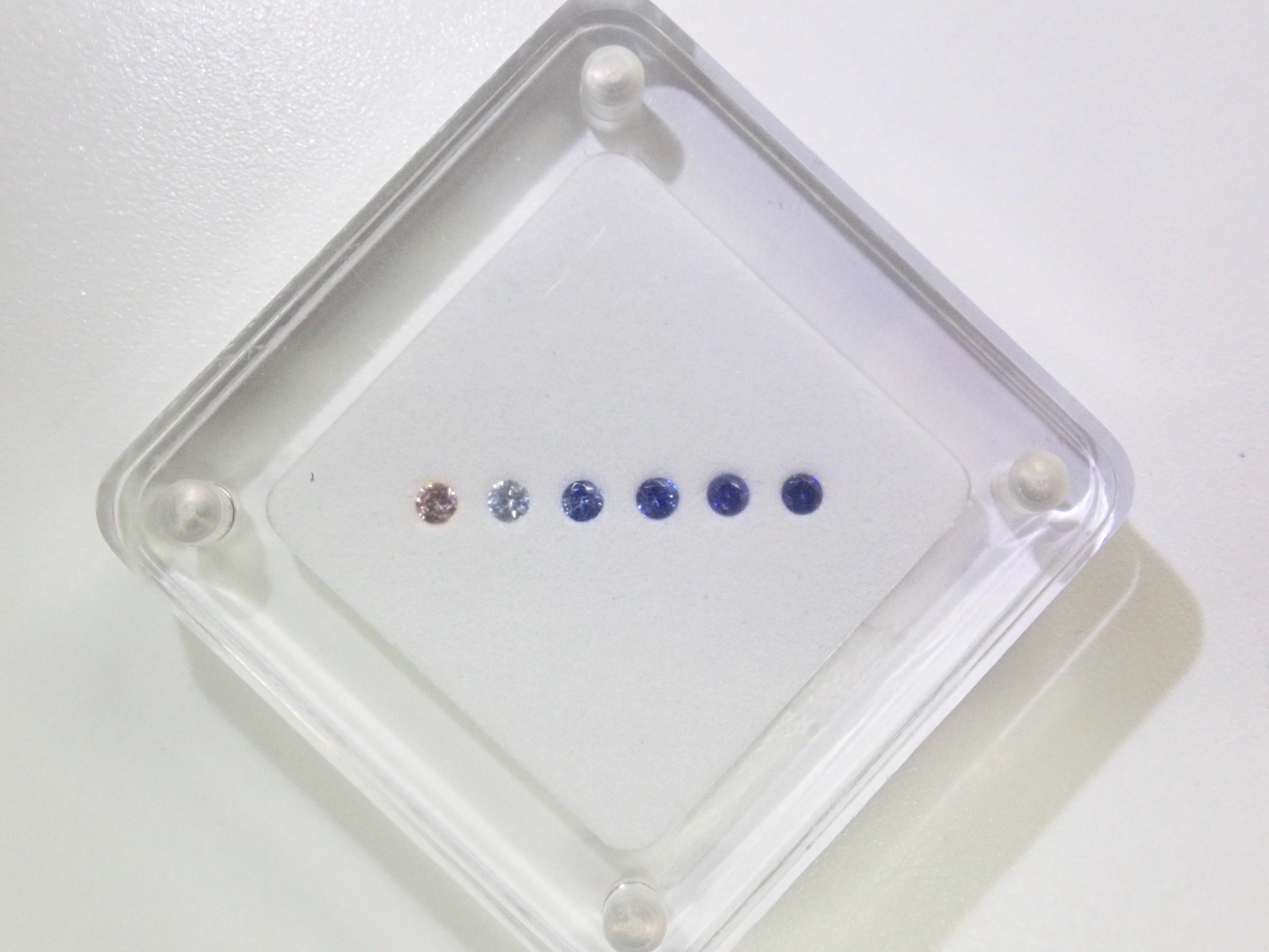 Limited to 1 set: Benitoite Gradient Set of 6 (2.0mm, Round Cut, Top Quality) Loose Stones