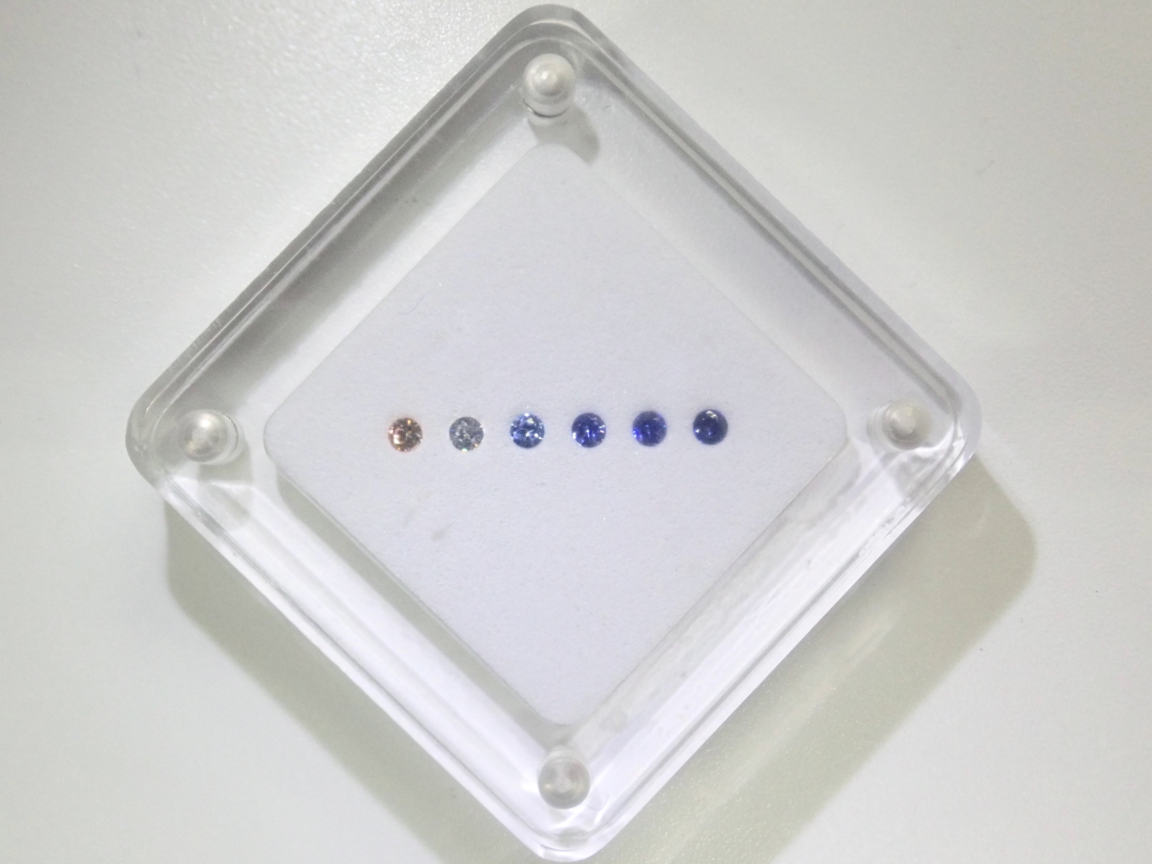 Limited to 1 set: Benitoite Gradient Set of 6 (2.0mm, Round Cut, Top Quality) Loose Stones