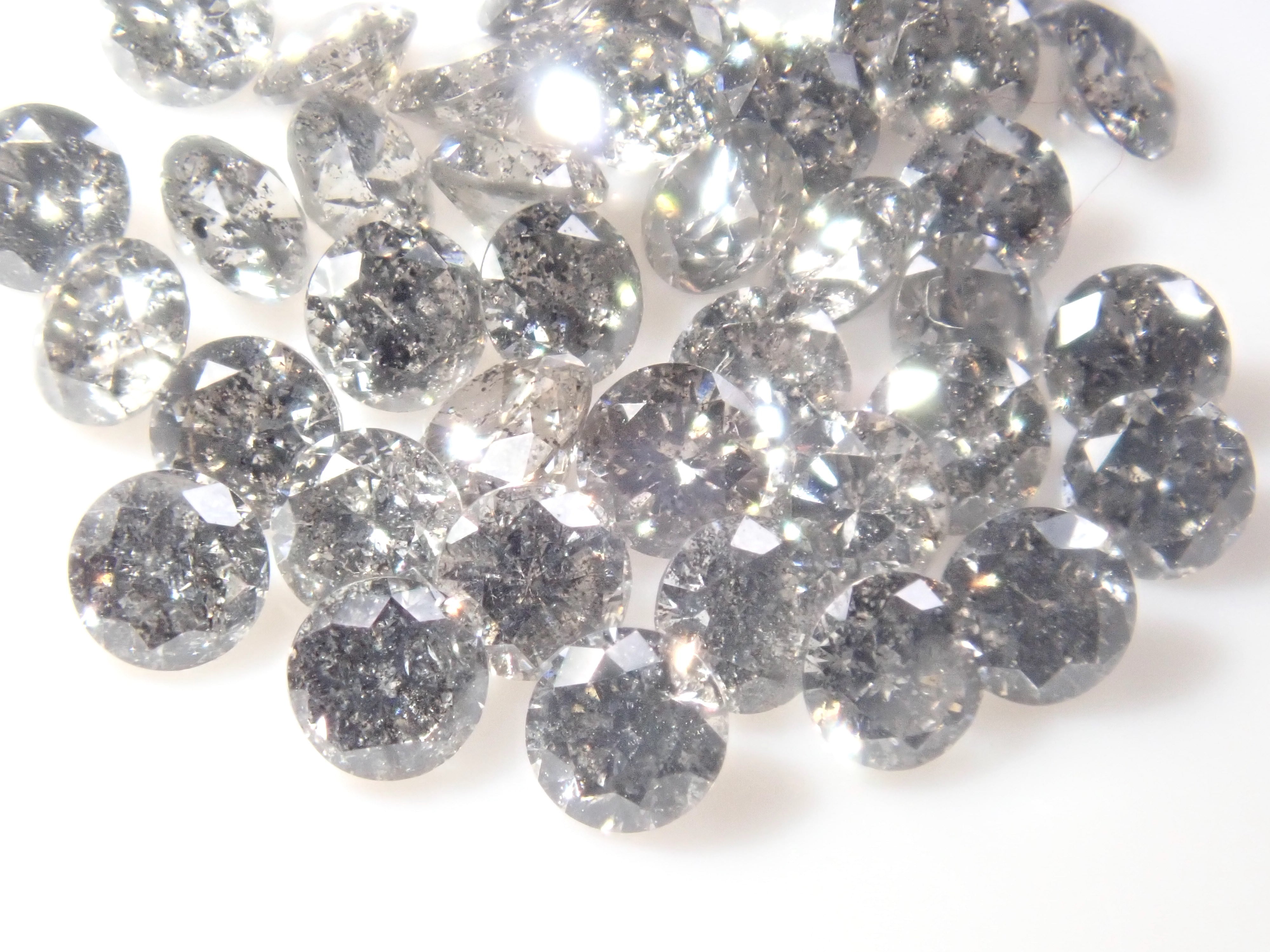 【12/7 22時販売】《限定40石》ソルトアンドペッパーダイヤモンド(2mm,メレダイヤモンド)1石ルース《複数購入割引有》