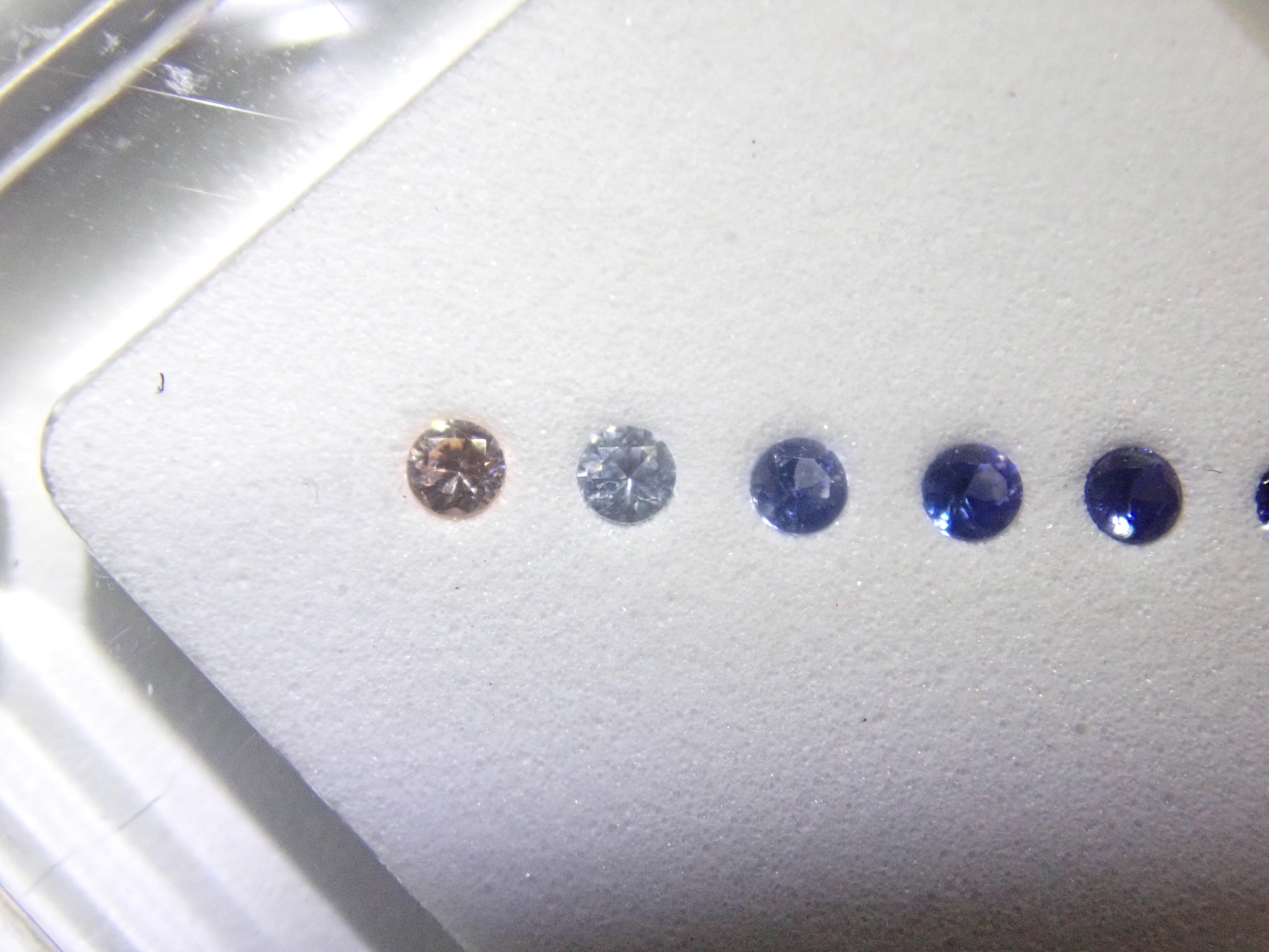 Limited to 1 set: Benitoite Gradient Set of 6 (2.0mm, Round Cut, Top Quality) Loose Stones