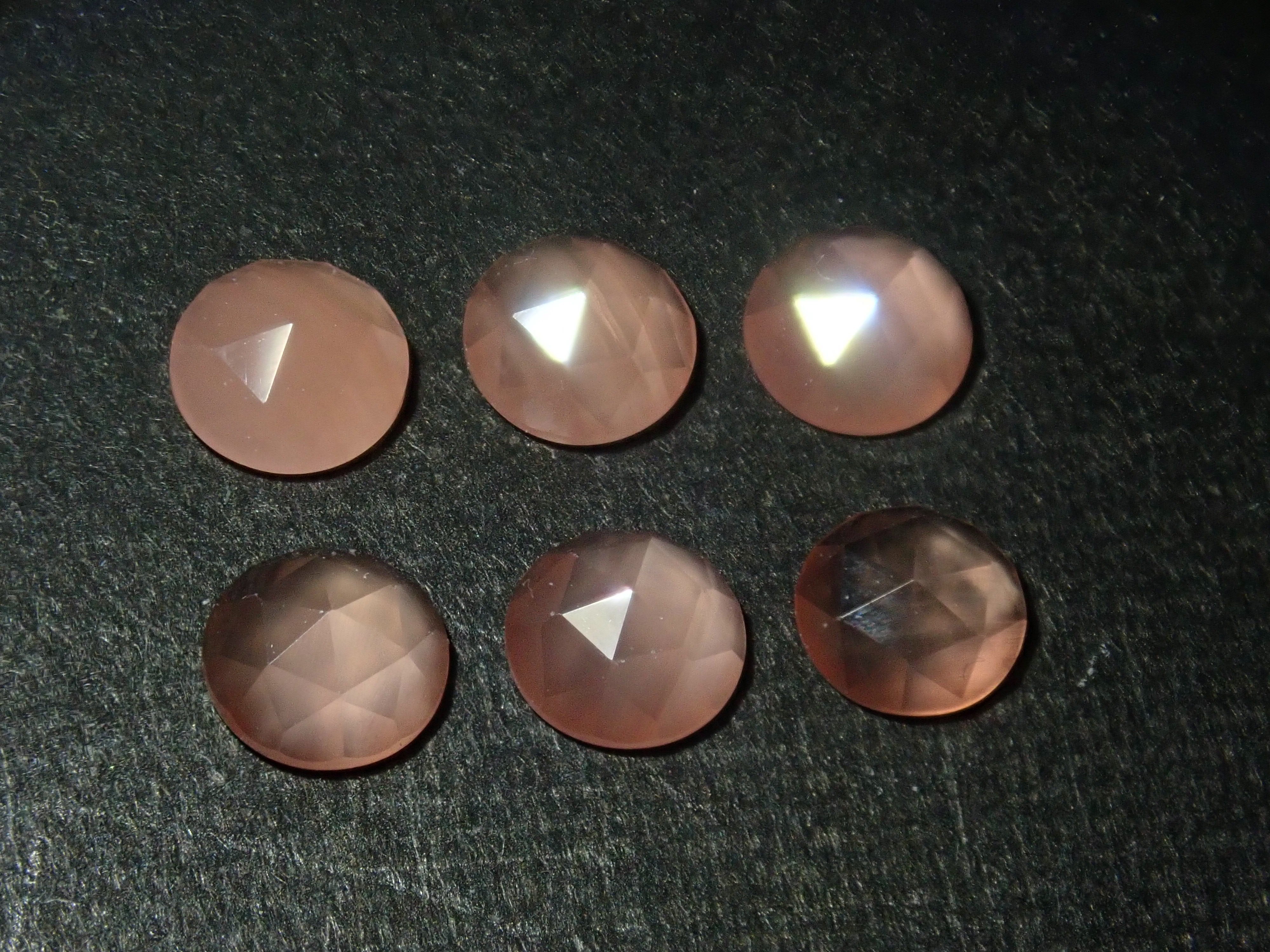 Limited to 7 stones: 1 Hokkaido rhodochrosite loose stone (4mm, rose cut) Multiple purchase discounts available