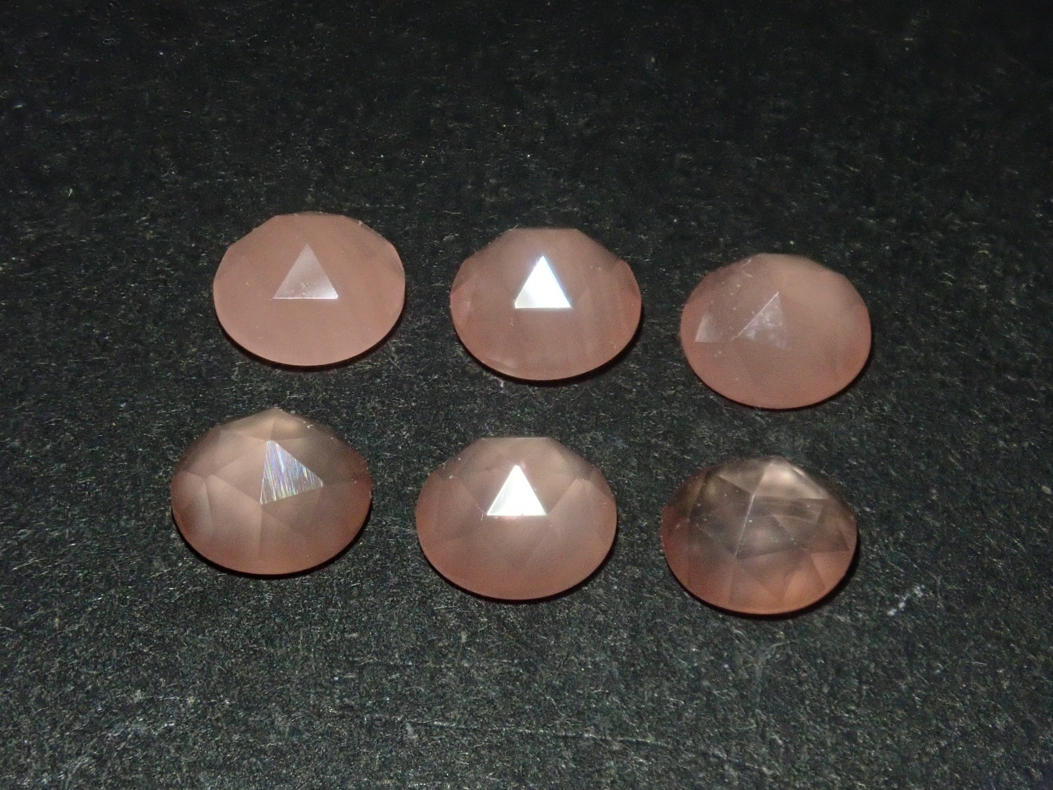 Limited to 7 stones: 1 Hokkaido rhodochrosite loose stone (4mm, rose cut) Multiple purchase discounts available