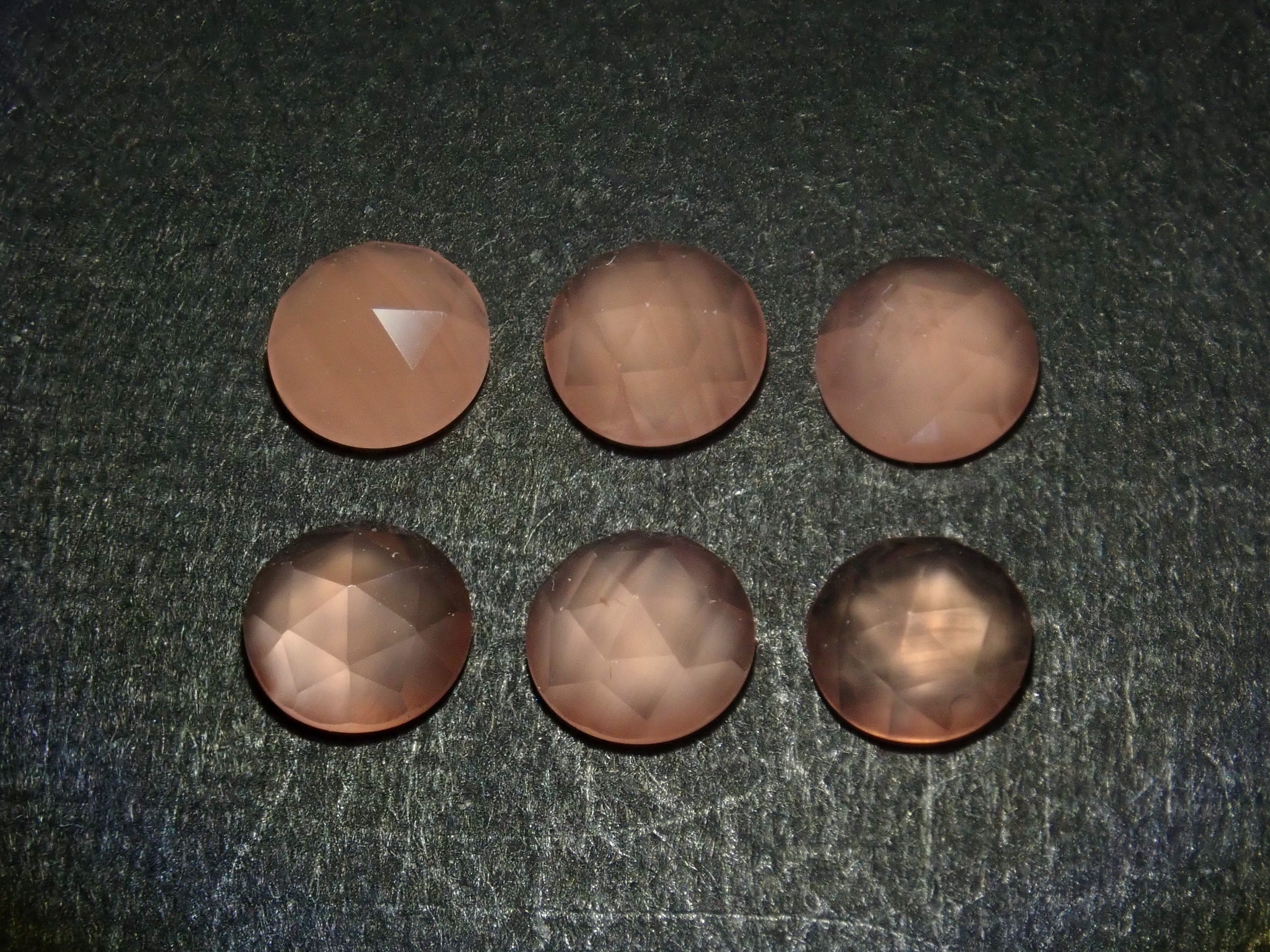 Limited to 7 stones: 1 Hokkaido rhodochrosite loose stone (4mm, rose cut) Multiple purchase discounts available
