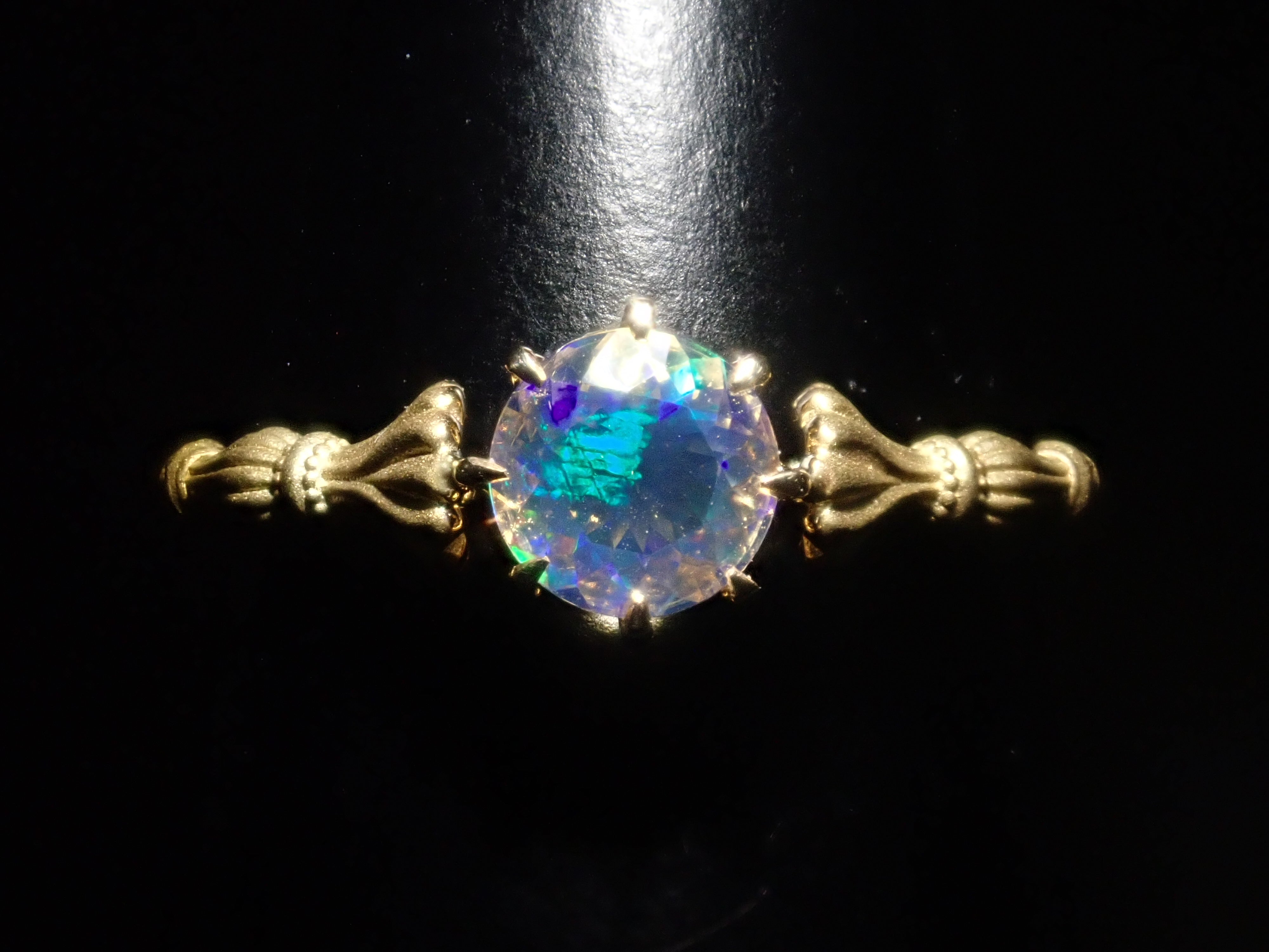K18YG ウォーターオパール(ファセットカット) 0.358ct リング