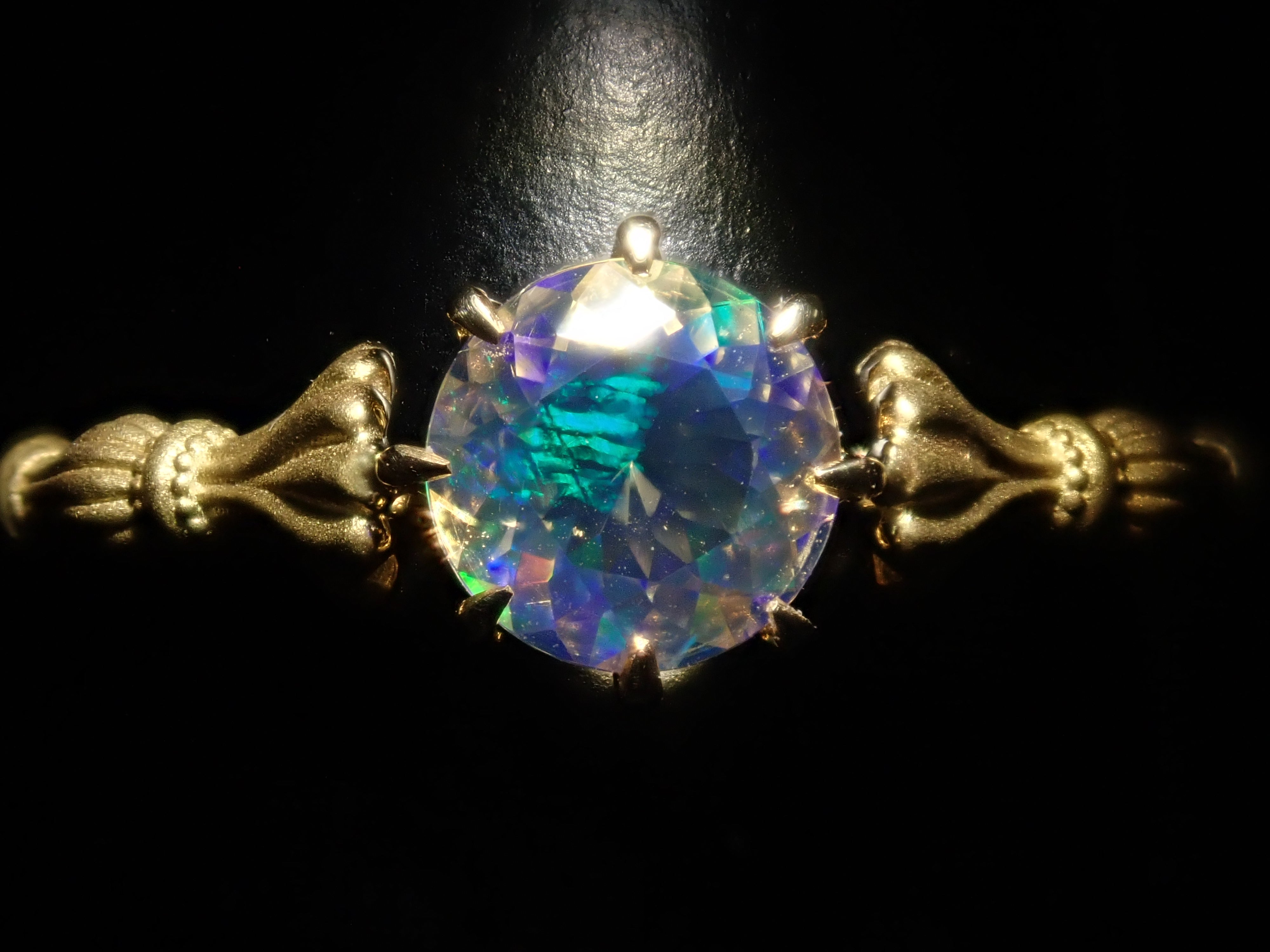 K18YG ウォーターオパール(ファセットカット) 0.358ct リング