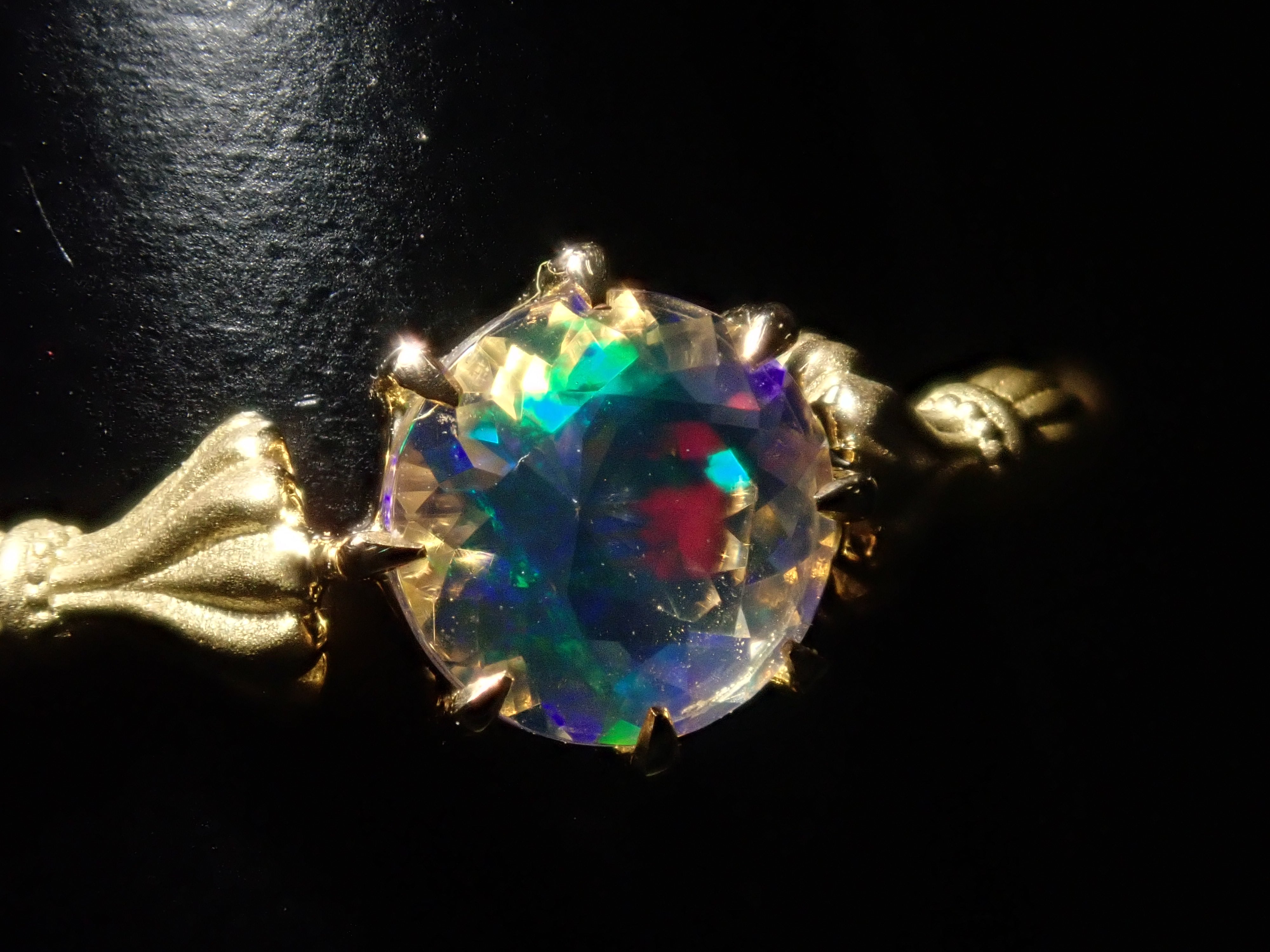 K18YG ウォーターオパール(ファセットカット) 0.358ct リング