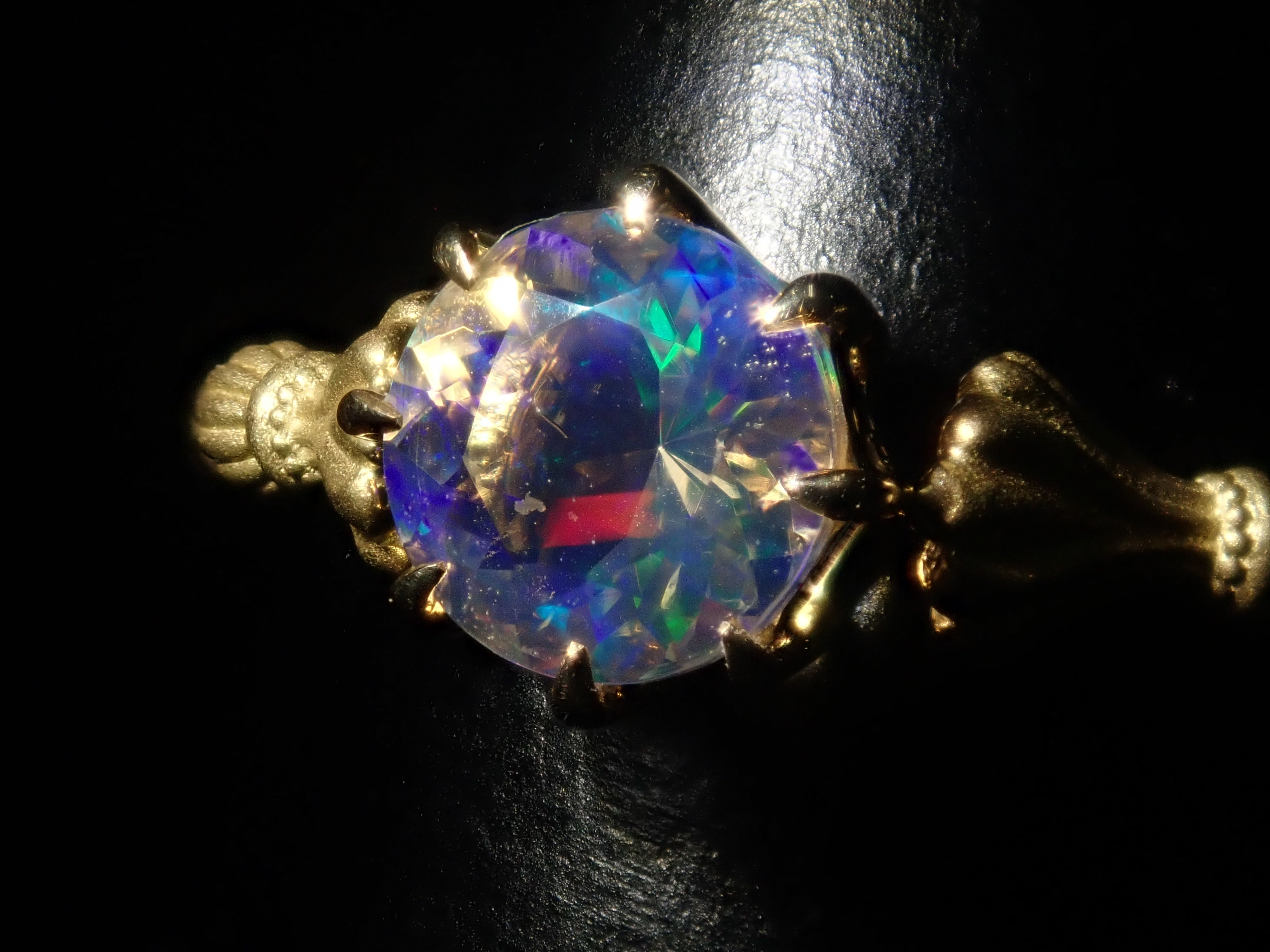 K18YG ウォーターオパール(ファセットカット) 0.358ct リング