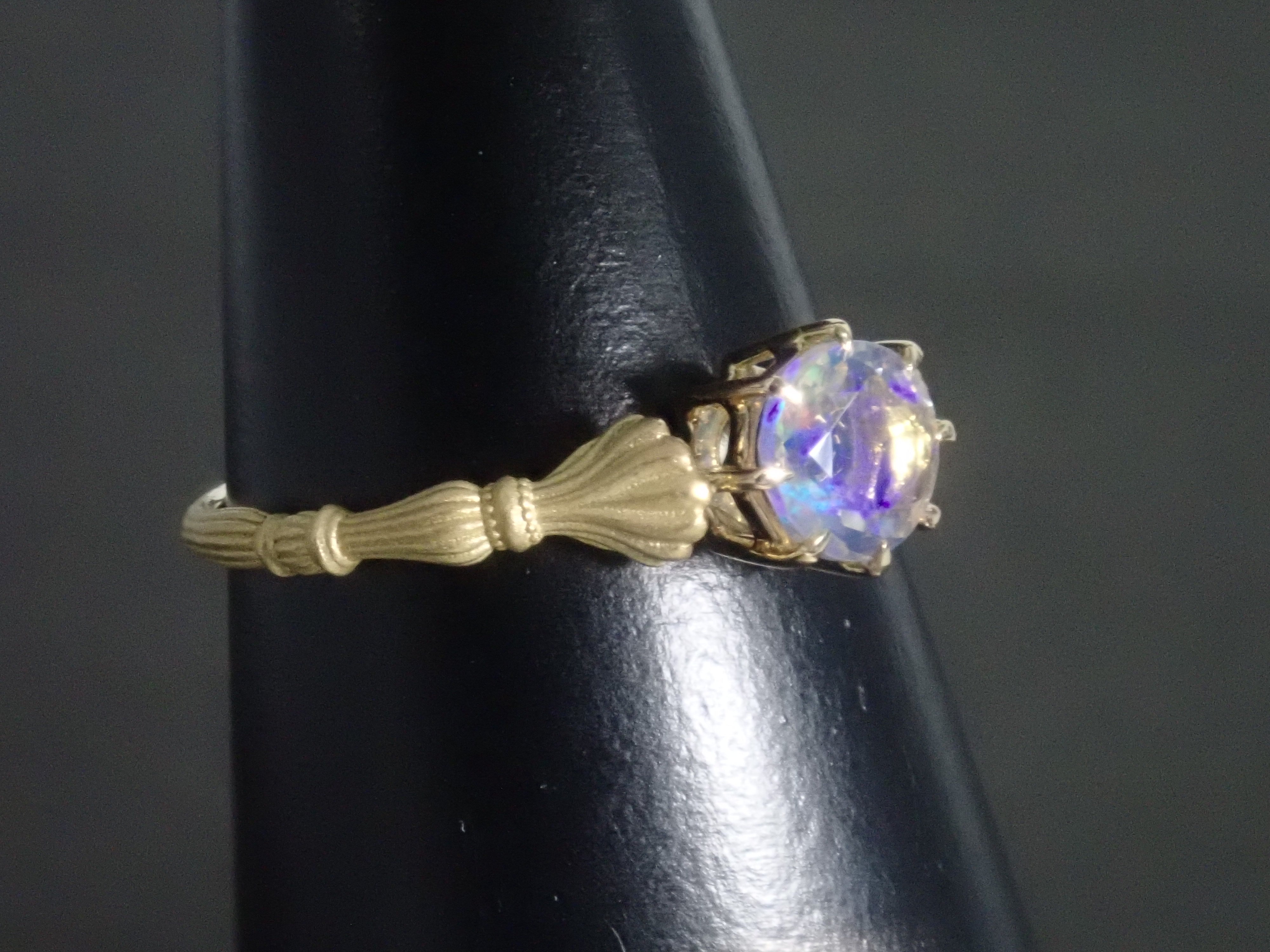 K18YG ウォーターオパール(ファセットカット) 0.358ct リング