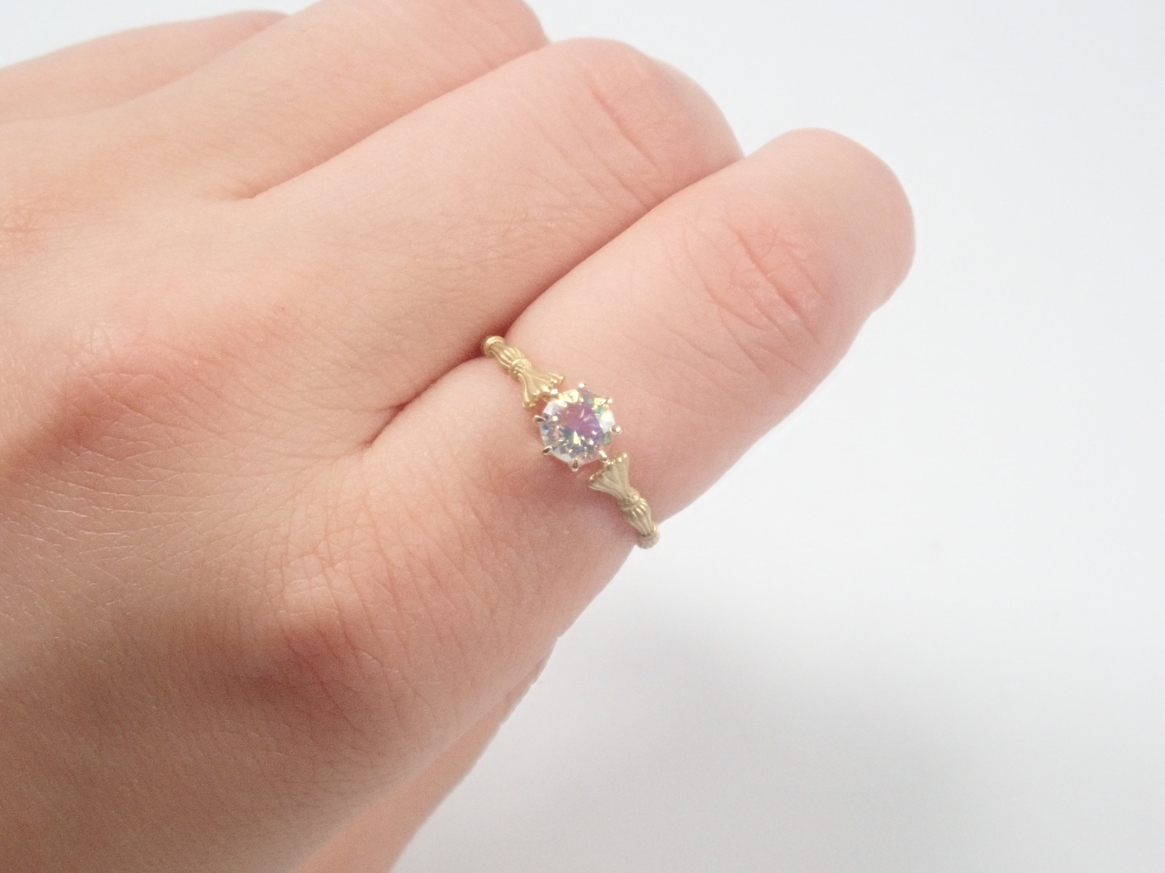 K18YG ウォーターオパール(ファセットカット) 0.358ct リング