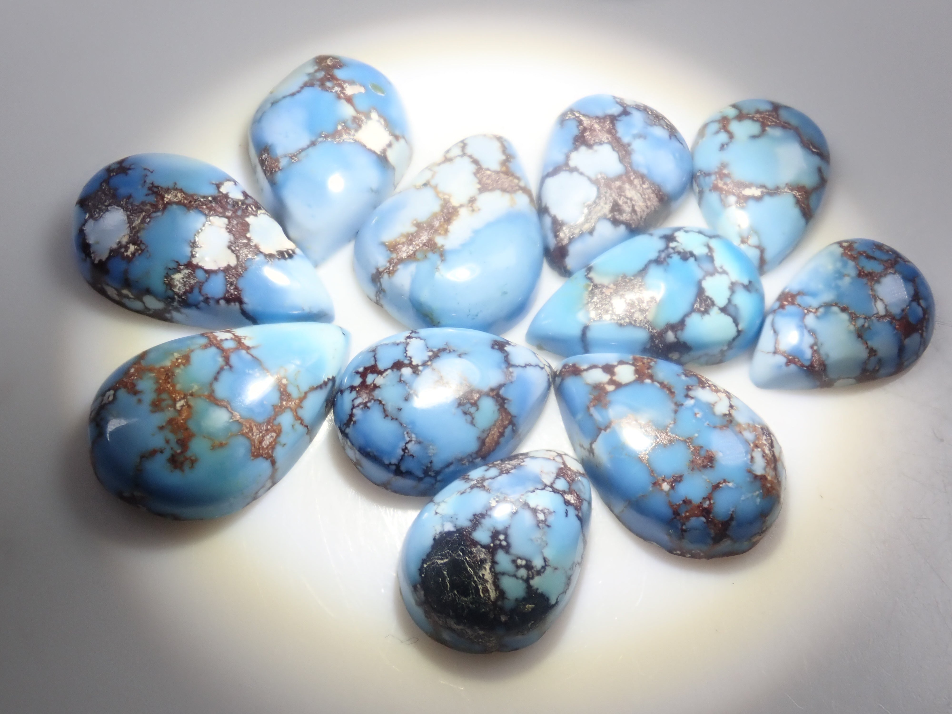 【2/28 22時販売】《限定11石》カザフスタン産ゴールデンヒルターコイズ(トルコ石,12月誕生石,平均1.3ct)《複数購入割引有》