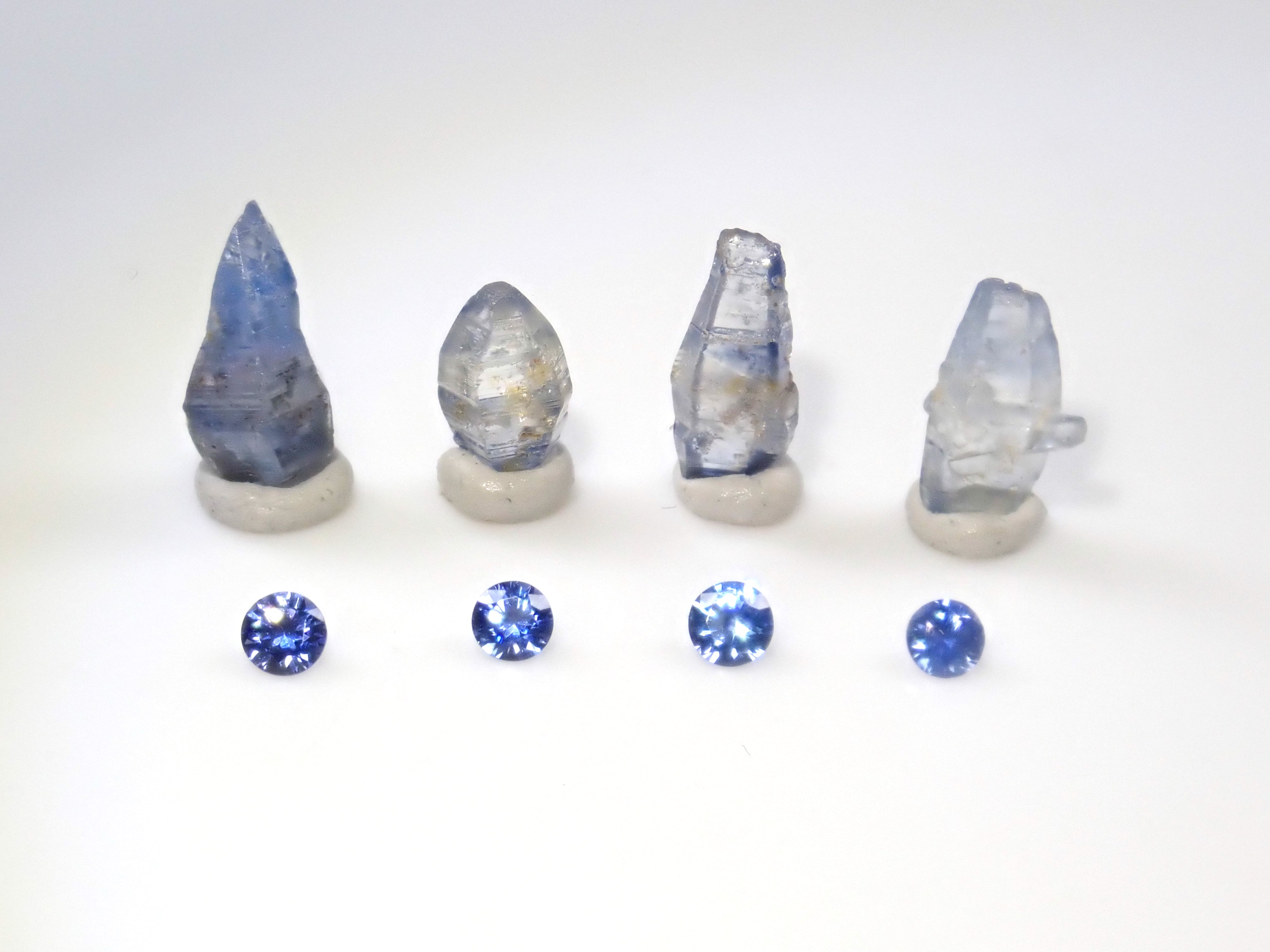 Limited to 4 sets: Sri Lankan sapphire (2.5mm, round cut) and Sri Lankan glass body set of 2 stones. Discounts available for multiple purchases.