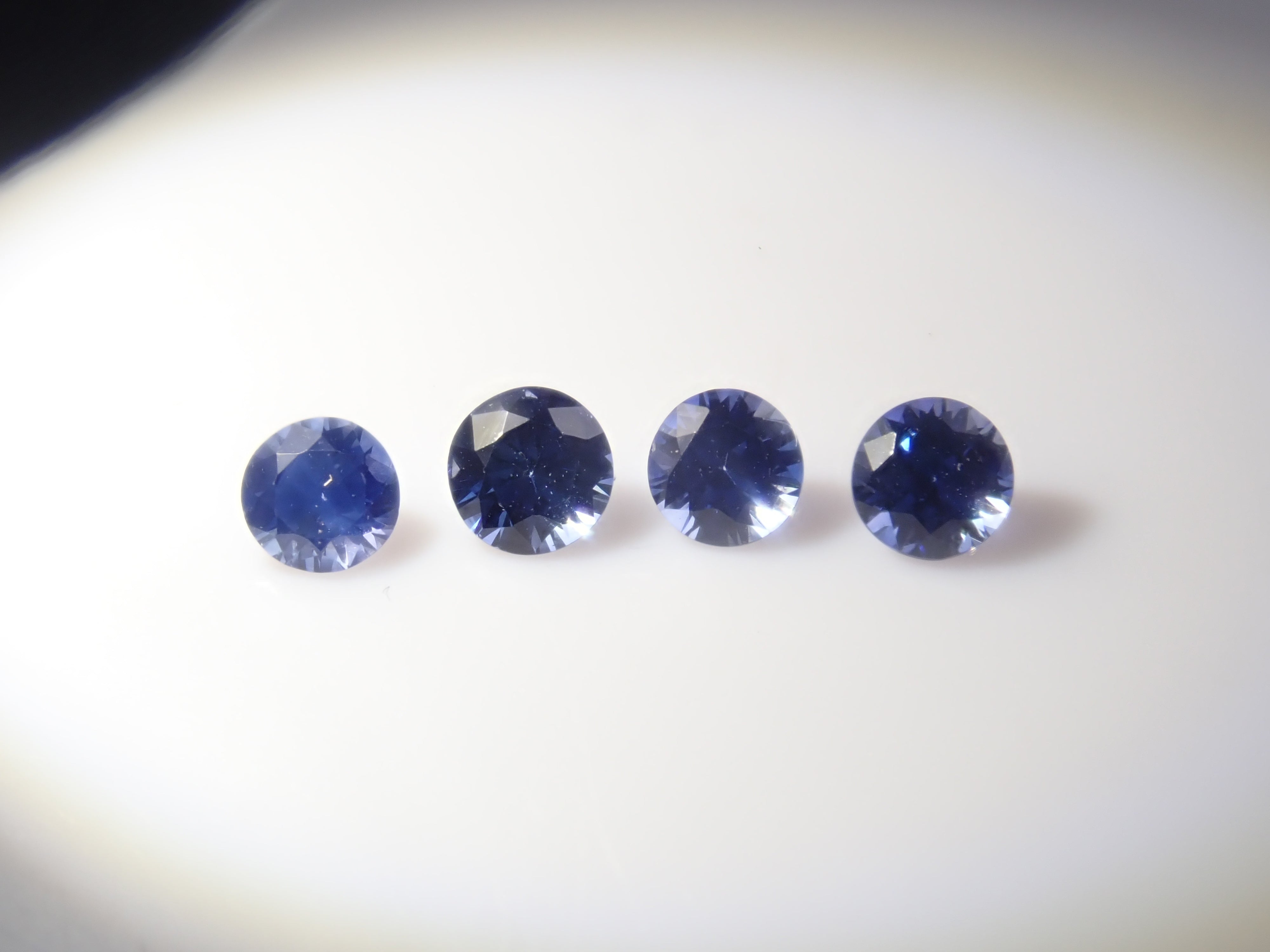 Limited to 4 sets: Sri Lankan sapphire (2.5mm, round cut) and Sri Lankan glass body set of 2 stones. Discounts available for multiple purchases.