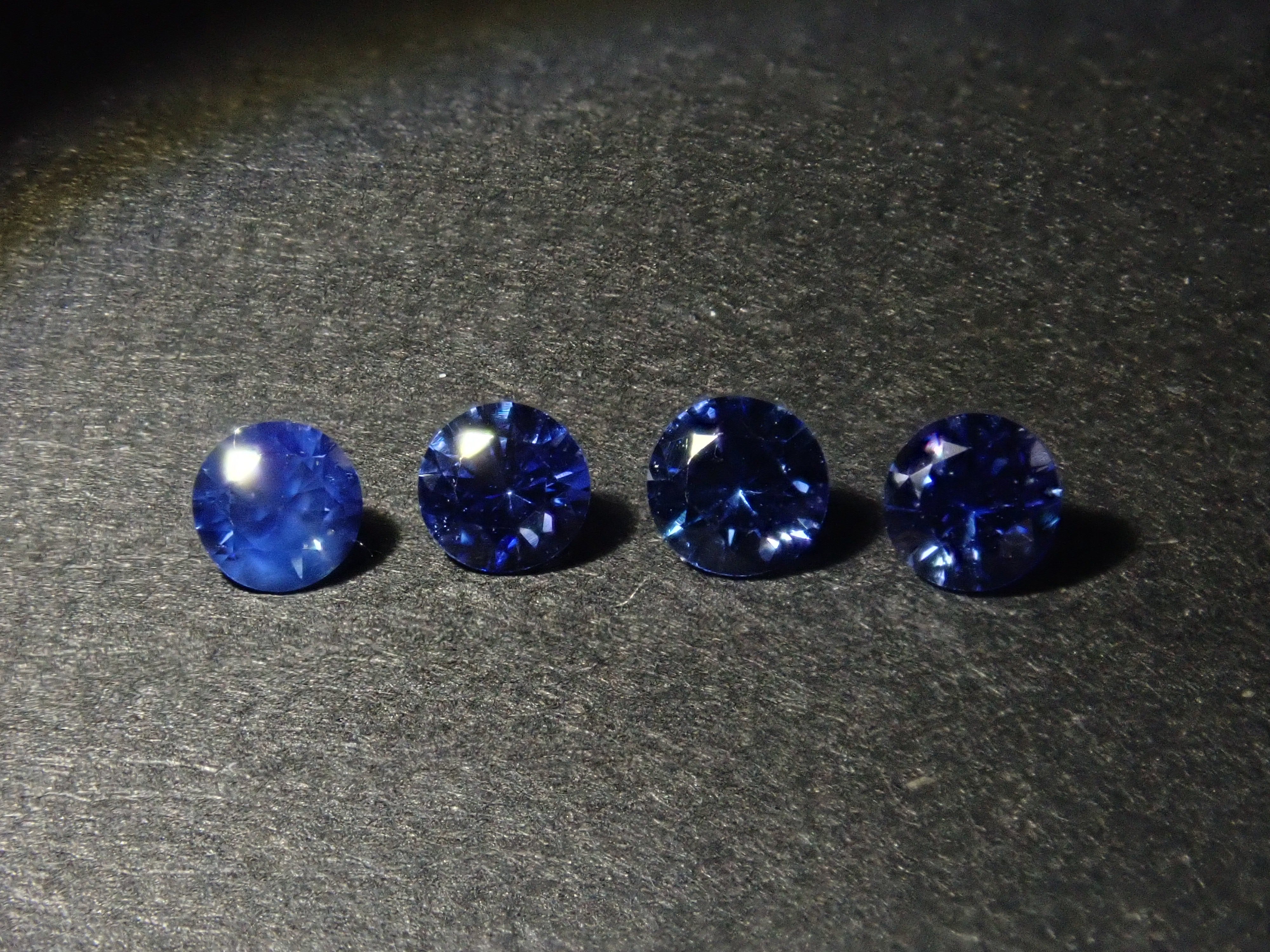 Limited to 4 sets: Sri Lankan sapphire (2.5mm, round cut) and Sri Lankan glass body set of 2 stones. Discounts available for multiple purchases.