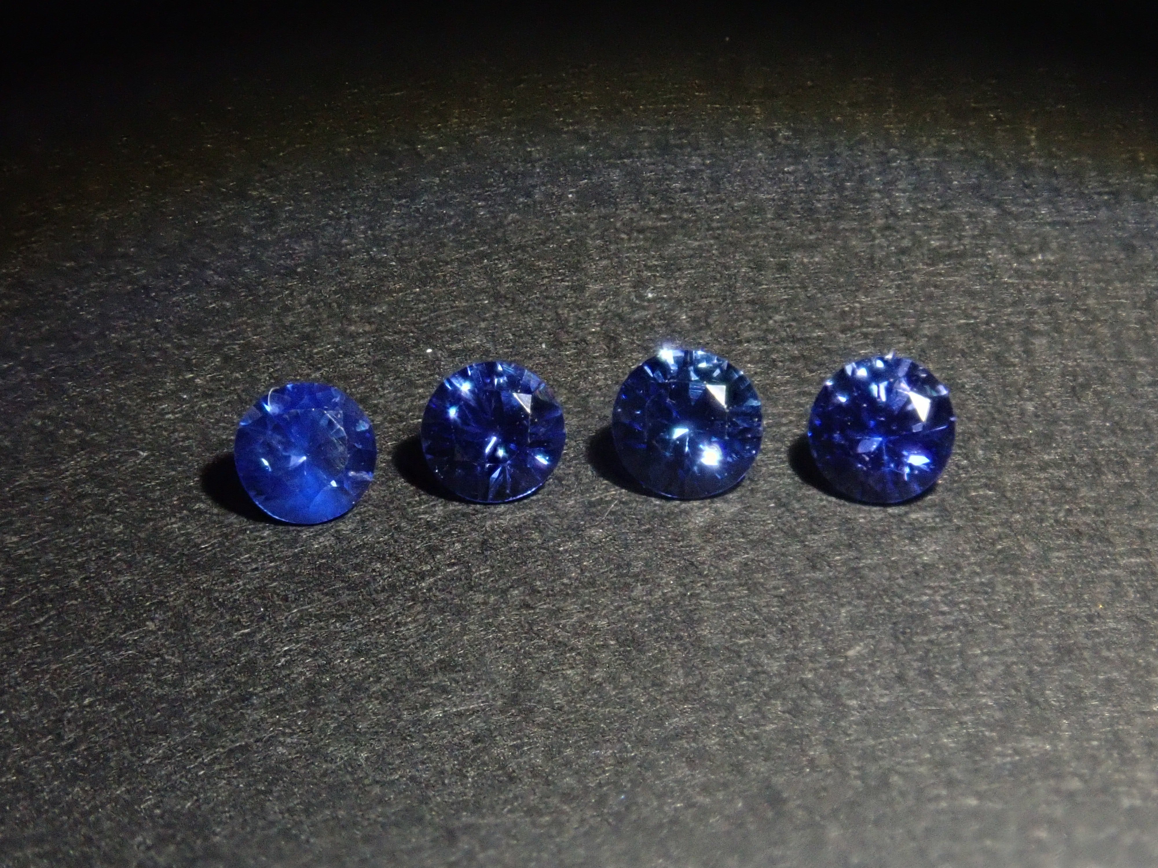 Limited to 4 sets: Sri Lankan sapphire (2.5mm, round cut) and Sri Lankan glass body set of 2 stones. Discounts available for multiple purchases.