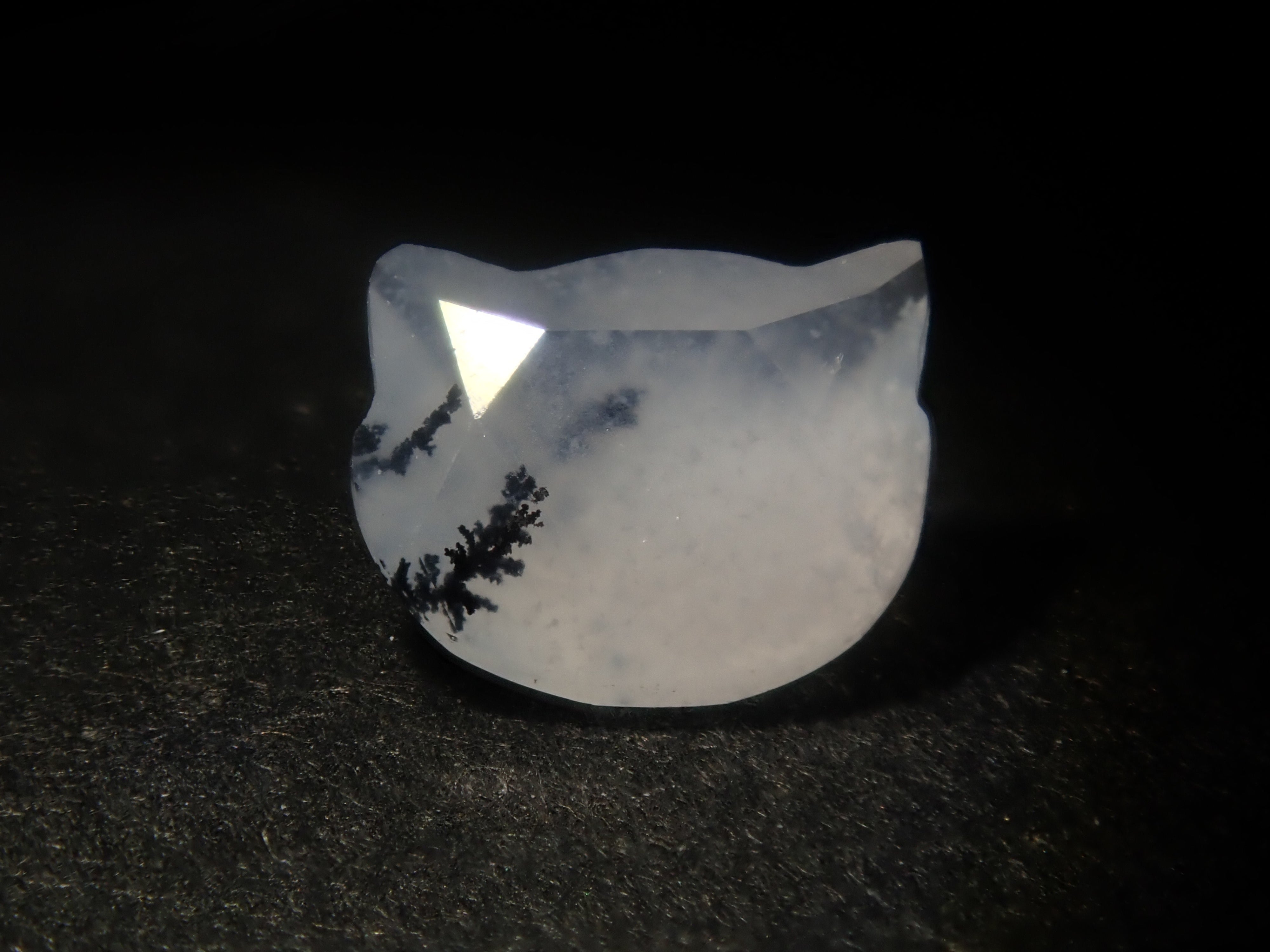 【10/13 22時販売】《限定8石》ブラジル産デンドリティッククォーツの子猫カット1石ルース(初心者向け)(5mm)《複数購入割引有》