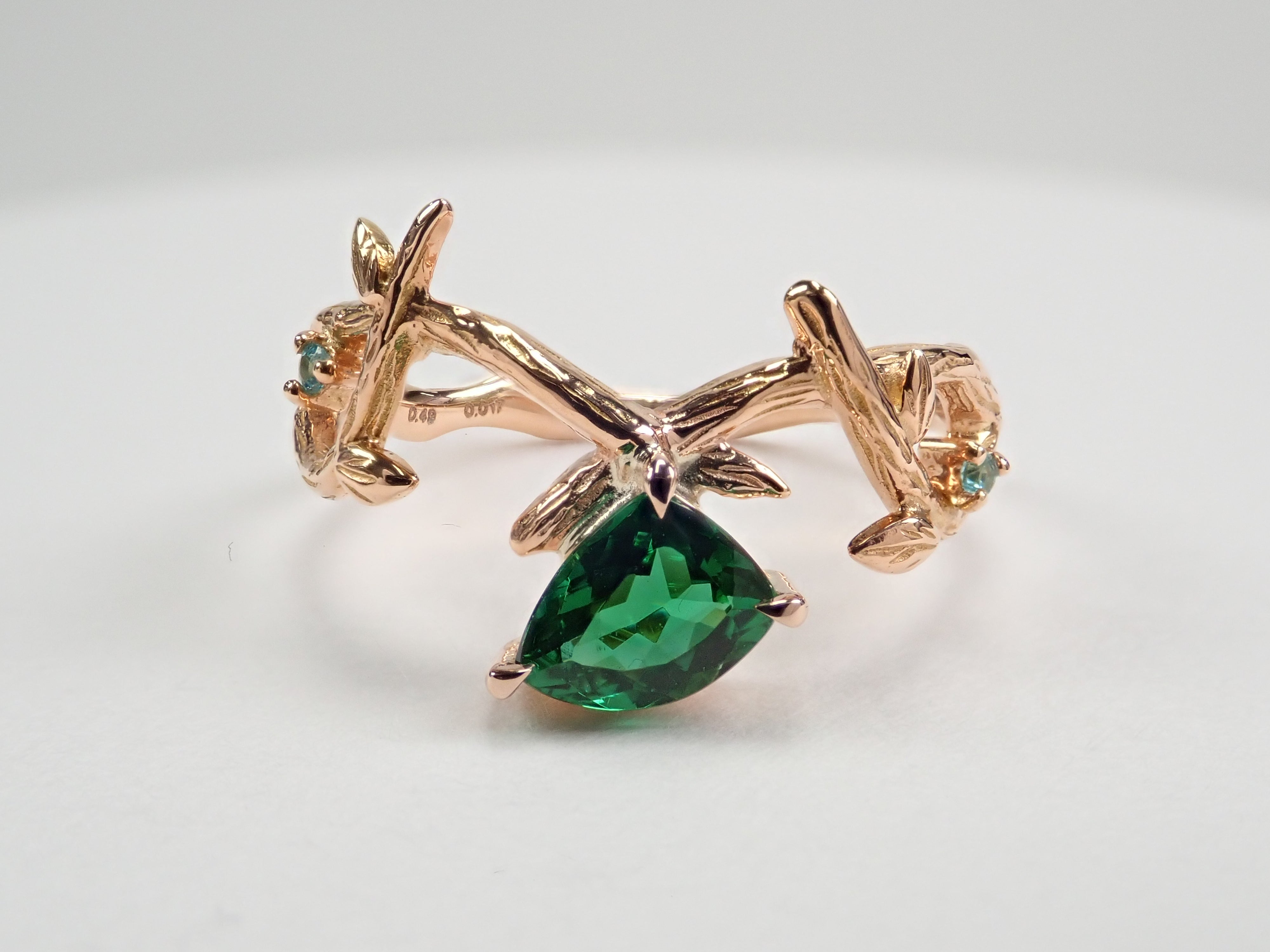K18PG ブラジル産パライバトルマリン 0.49ct リング