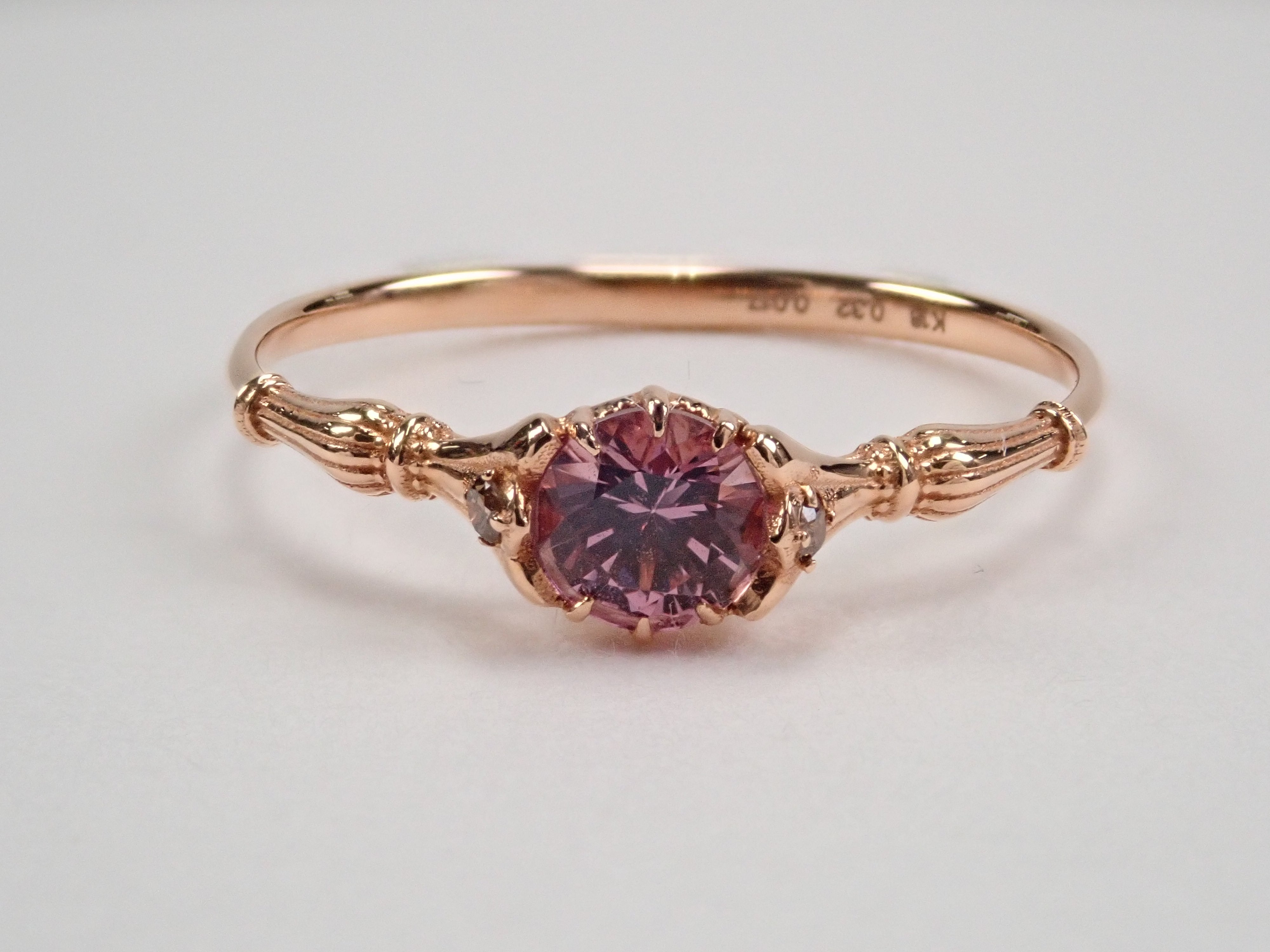 K18PG ピンクサファイア 0.32ct リング