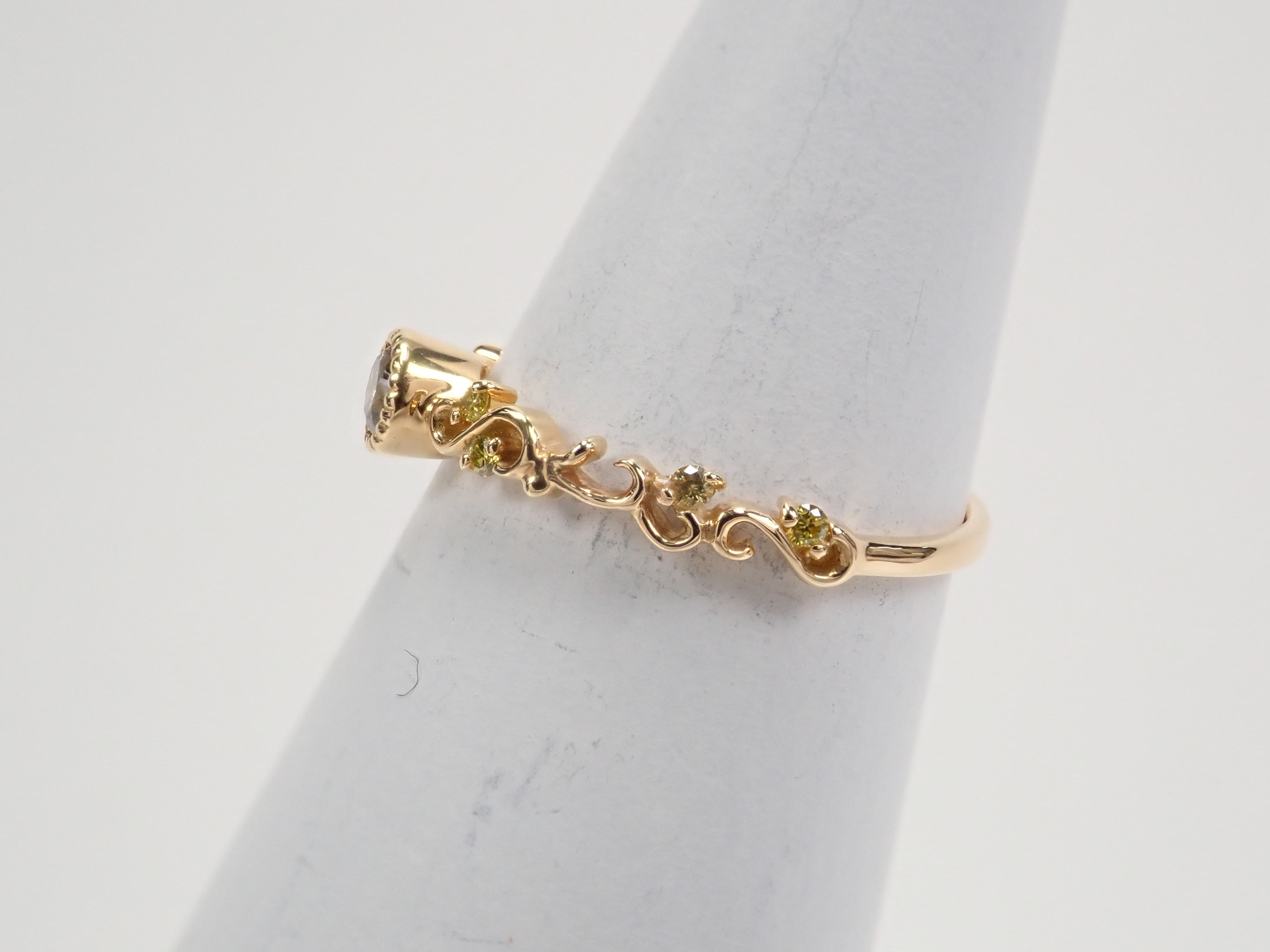K18YG カメレオンダイヤモンド 0.142ct リング