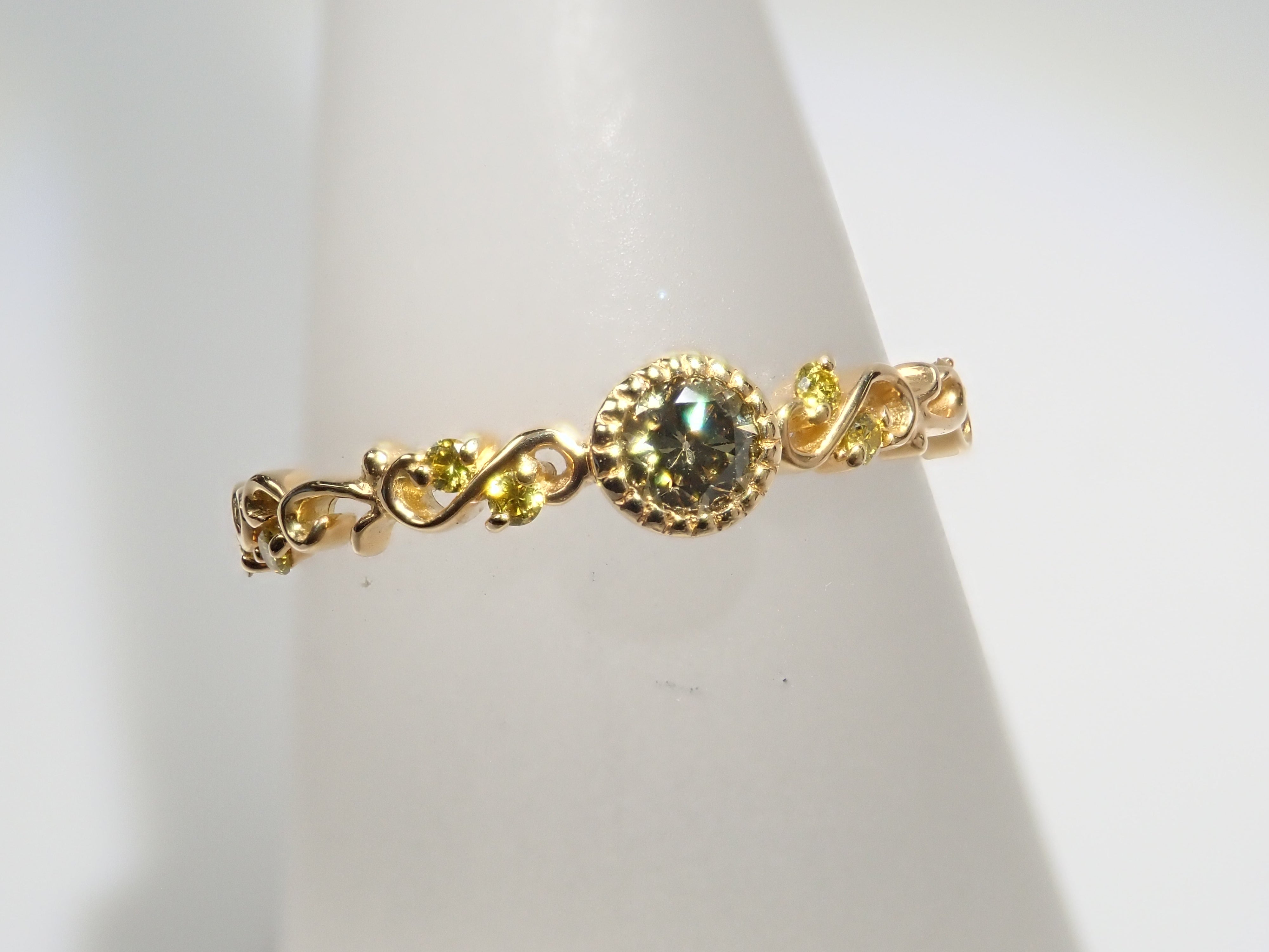 K18YG カメレオンダイヤモンド 0.142ct リング