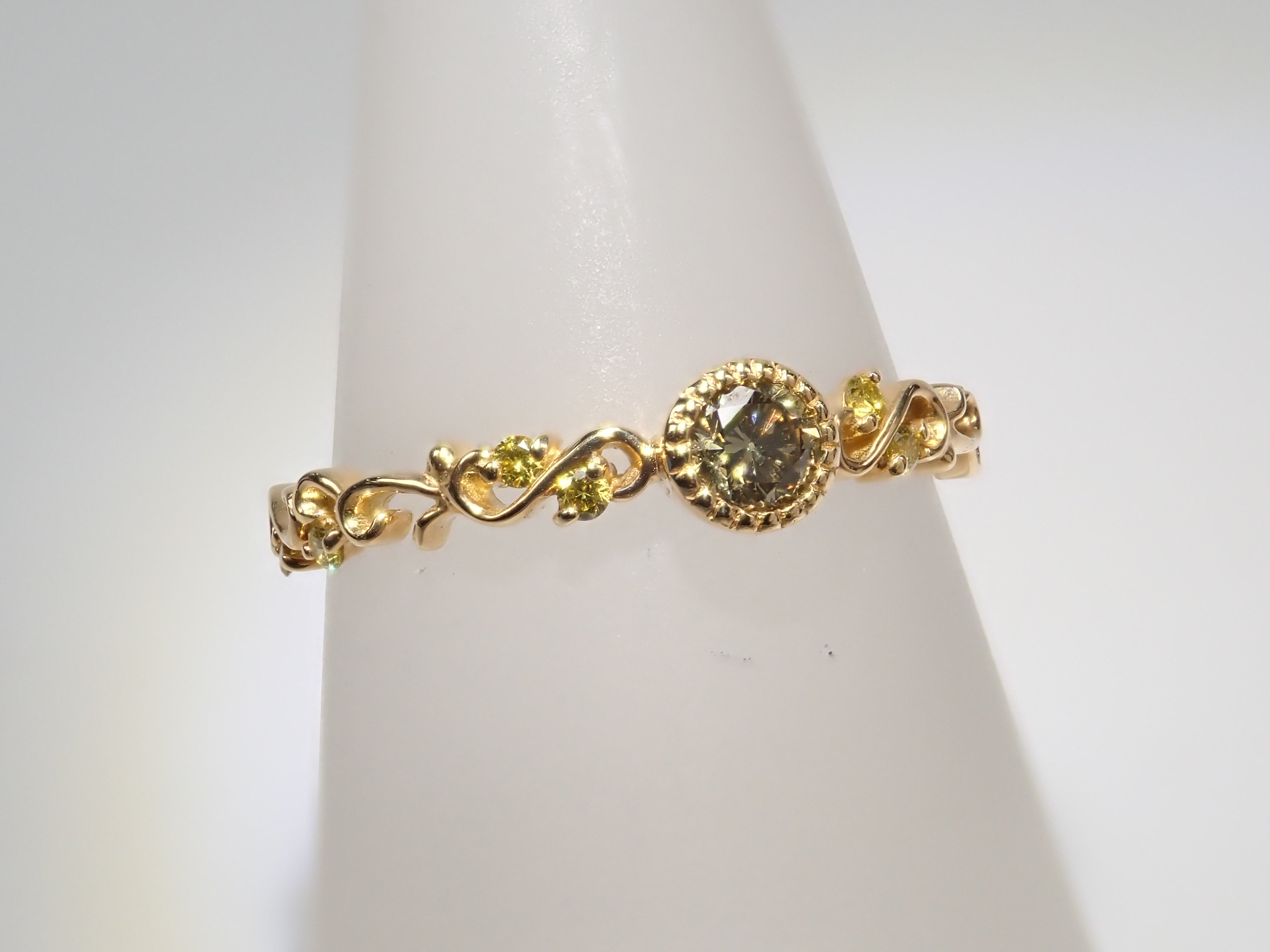 K18YG カメレオンダイヤモンド 0.142ct リング