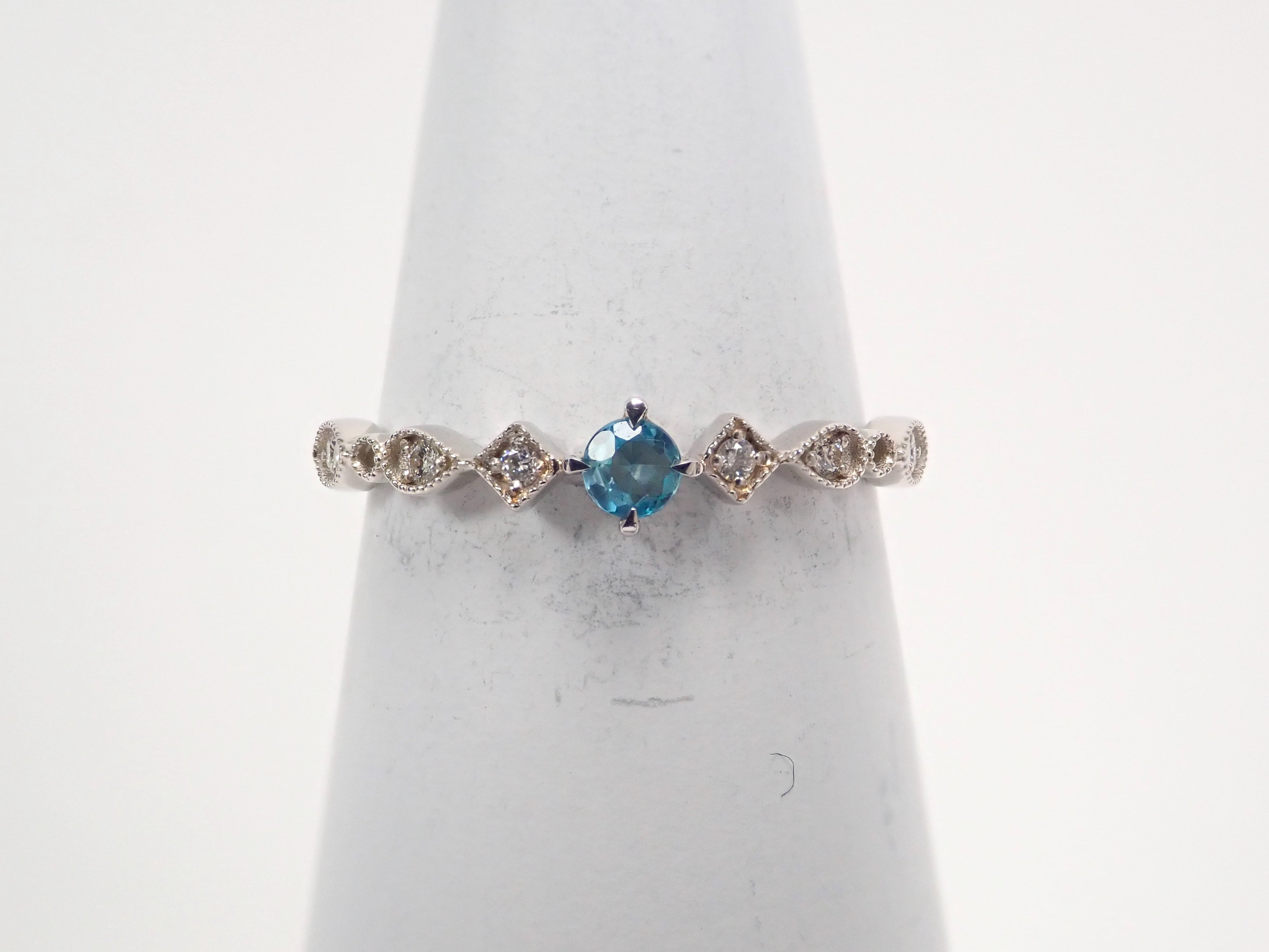Pt950 コロンビア産ユークレース 0.07ct リング