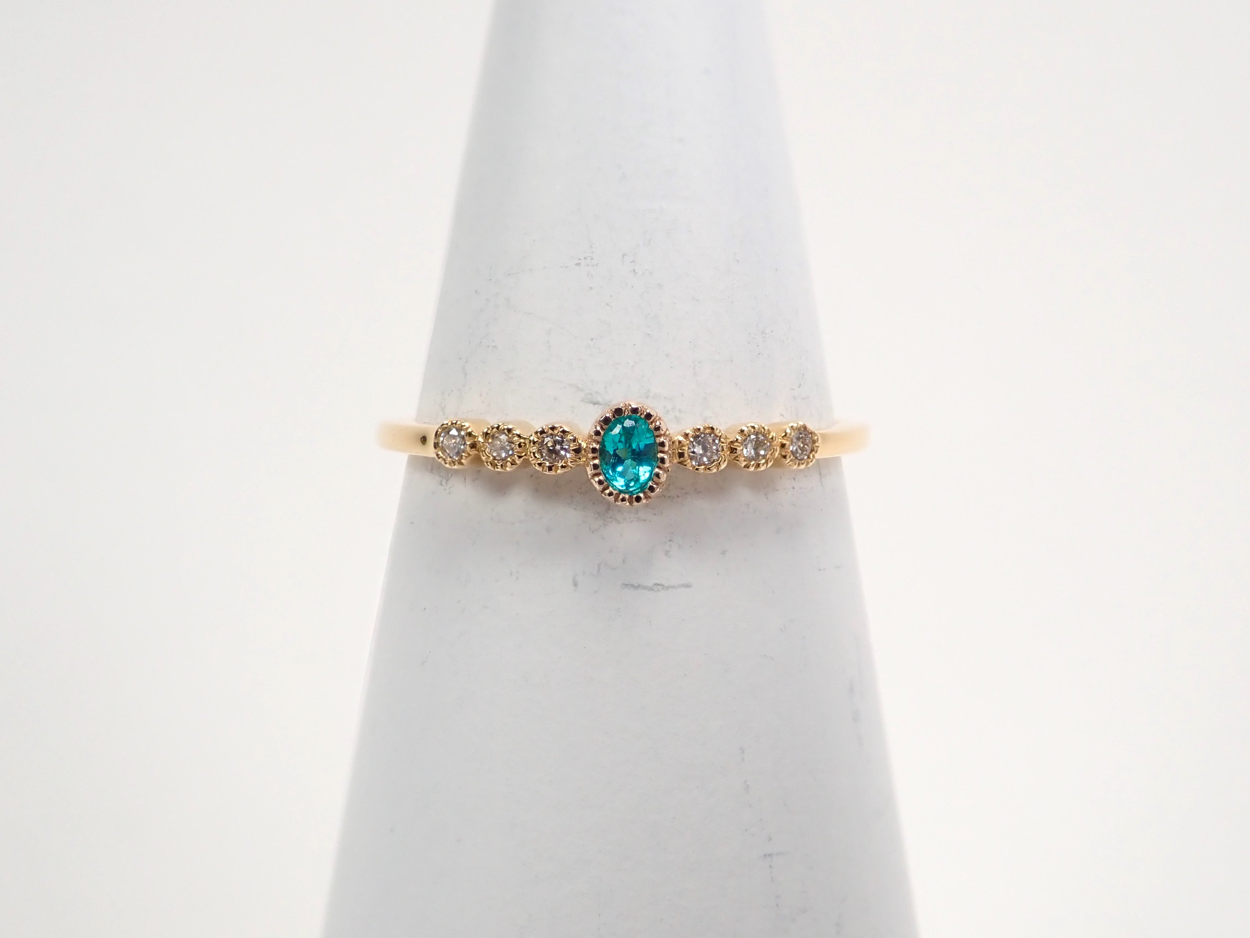 K18YG ブラジル産パライバトルマリン 0.031ct リング