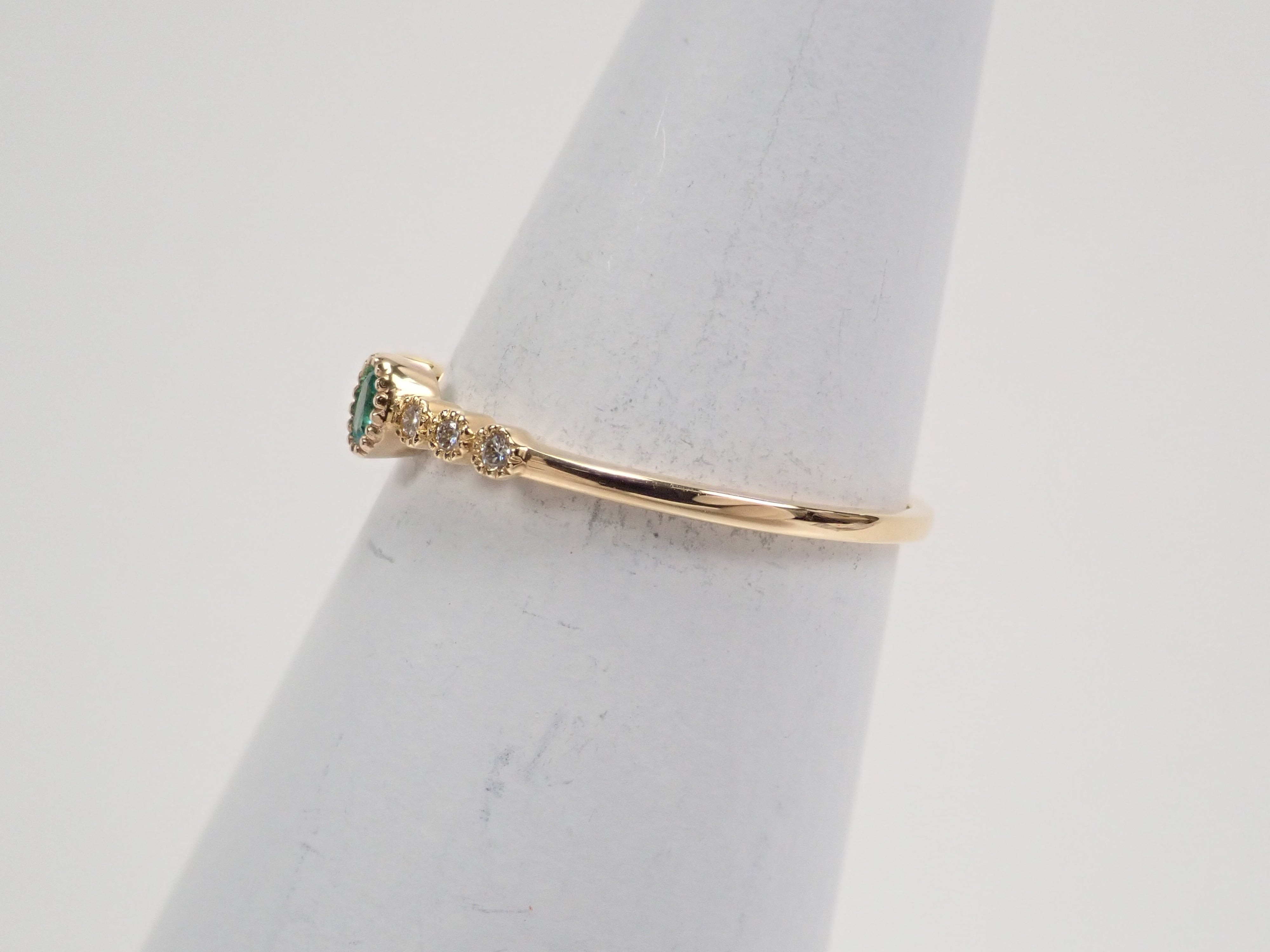 K18YG ブラジル産パライバトルマリン 0.031ct リング