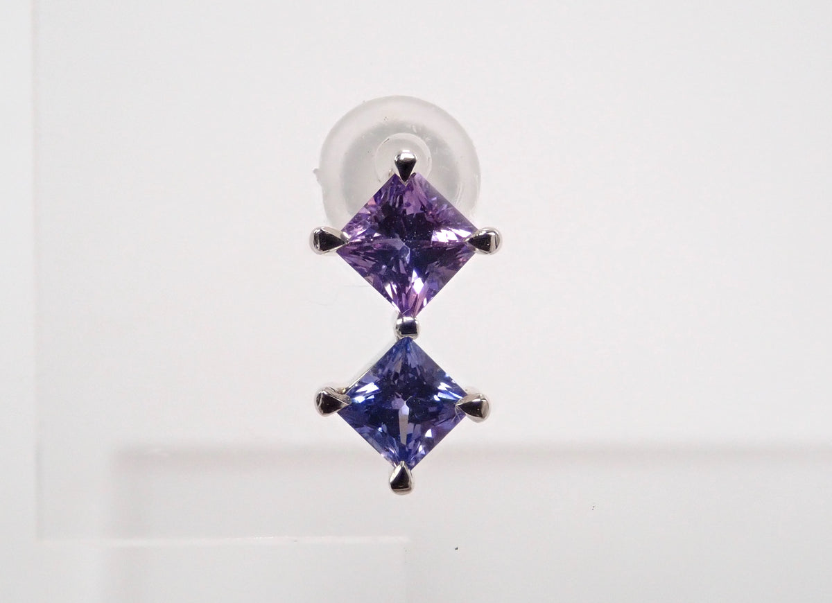 Pt950 パープルサファイア 0.318ct ピアス