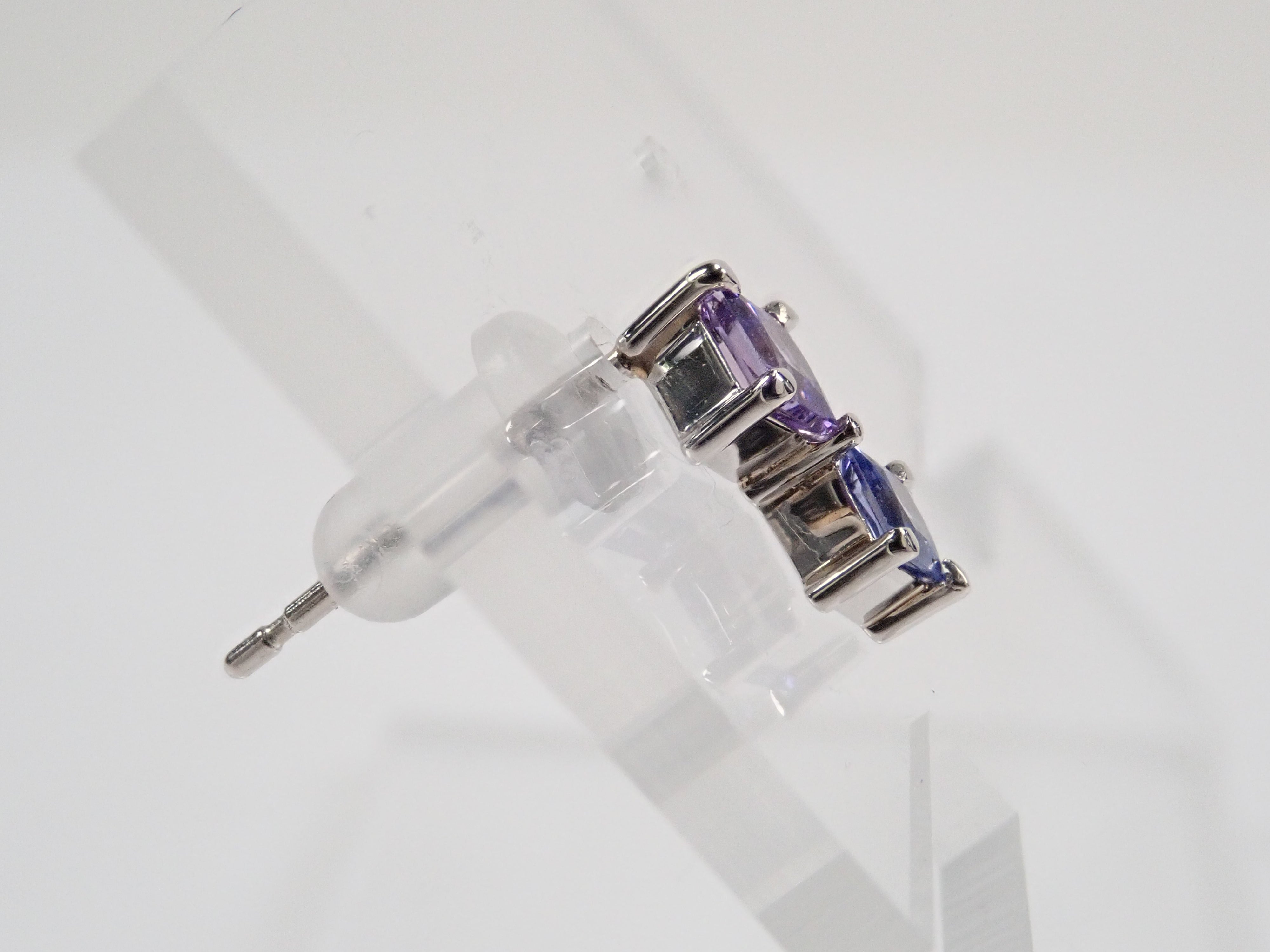 Pt950 パープルサファイア 0.318ct ピアス