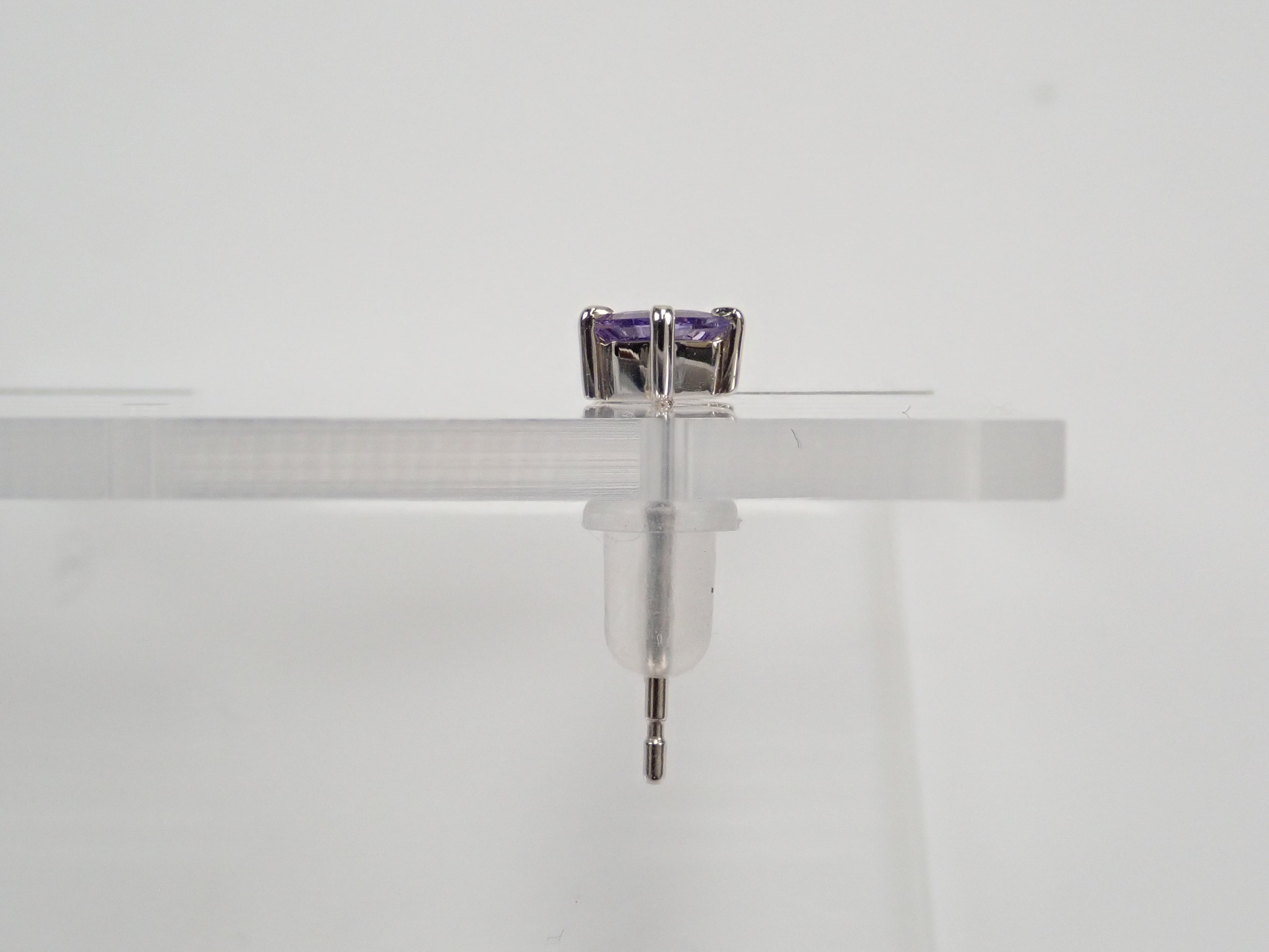 Pt950 パープルサファイア 0.318ct ピアス