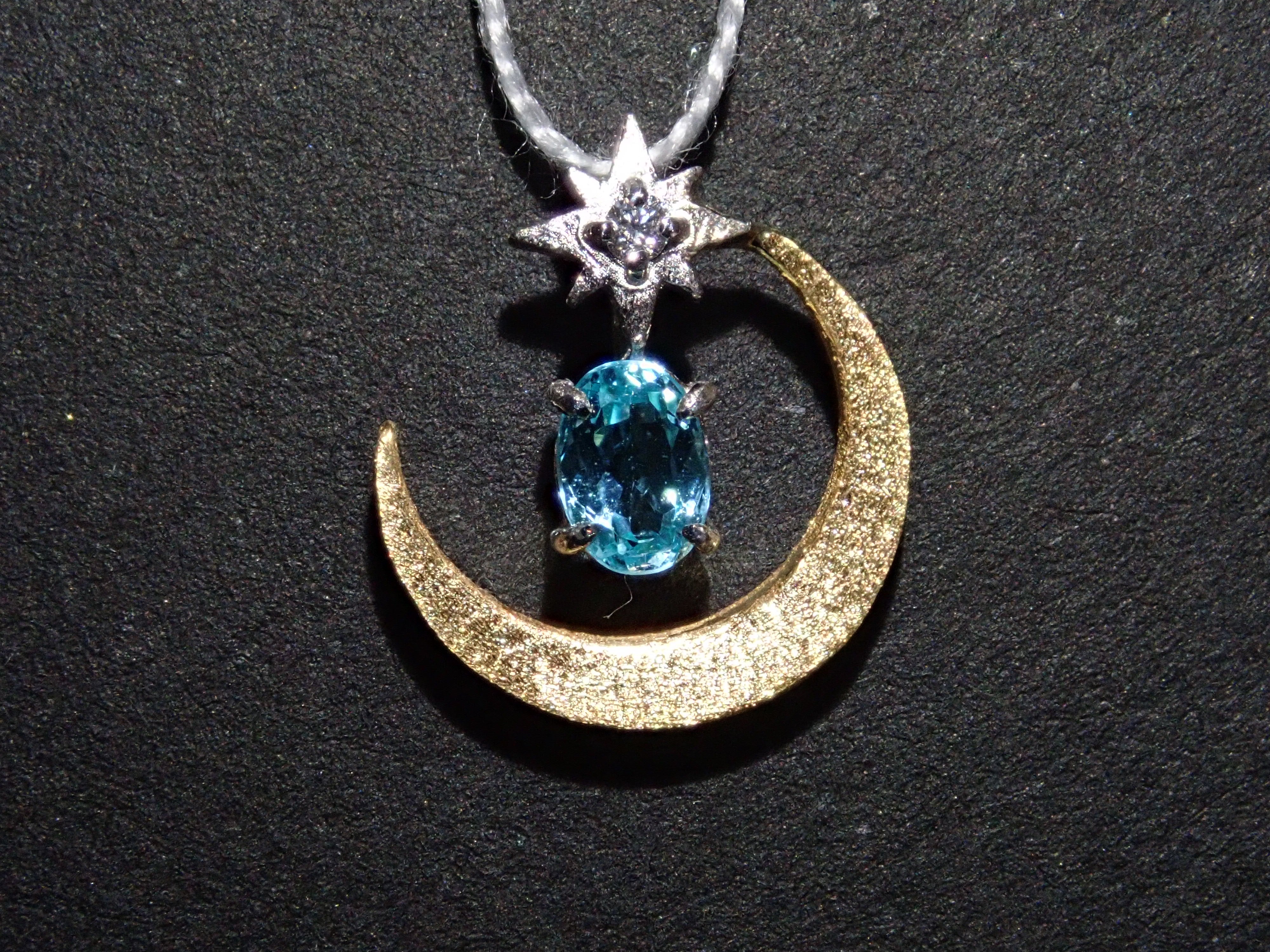 【1/12 22時販売】K18/Pt950 ブラジル産パライバトルマリン・ダイヤモンドペンダントトップ(ネックレストップ)