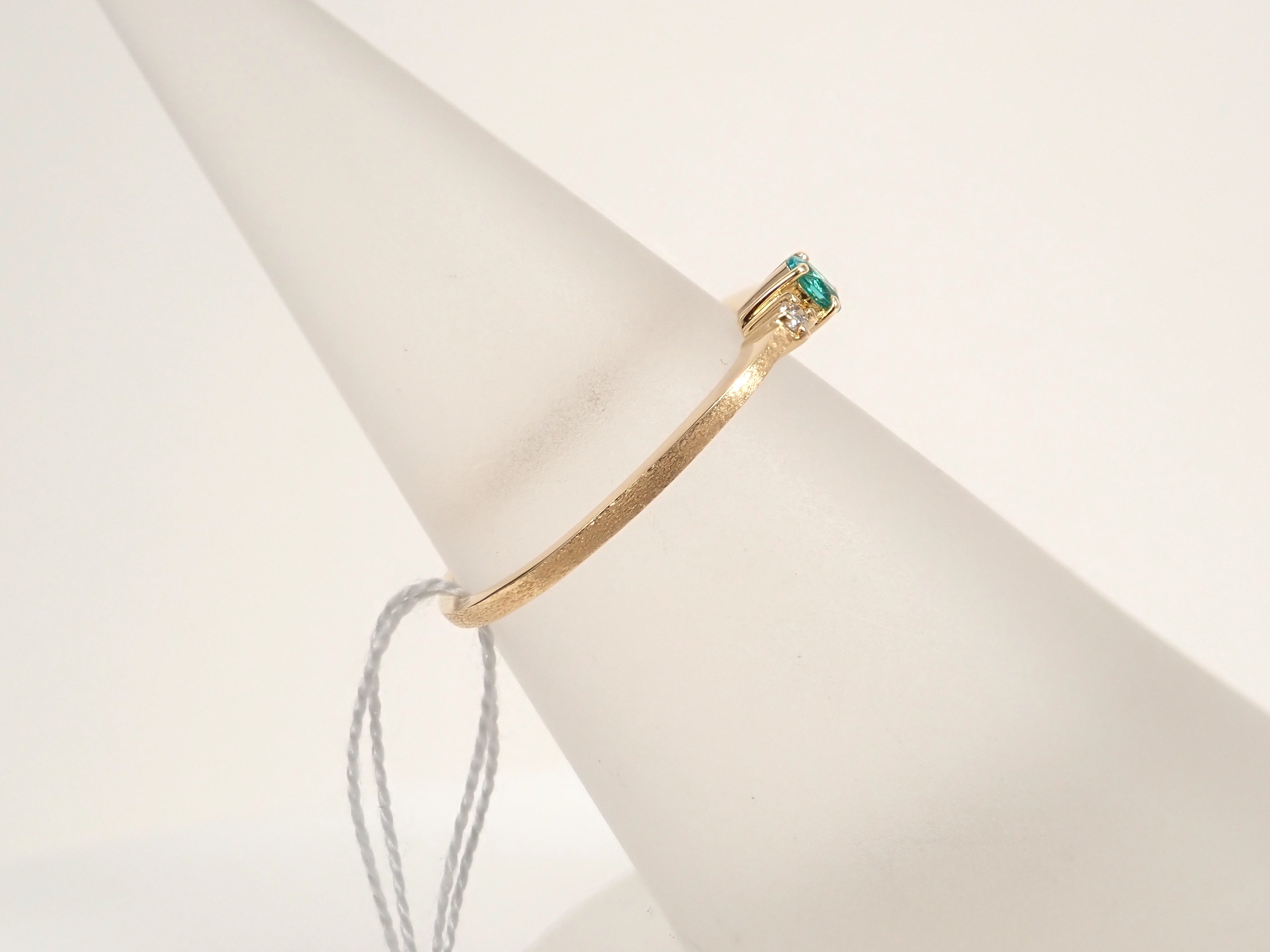 【1/12 22時販売】K18YGブラジル産パライバトルマリン 0.048ctダイヤモンドピンキーリング(CuO:1.7%,MnO:2.2% )