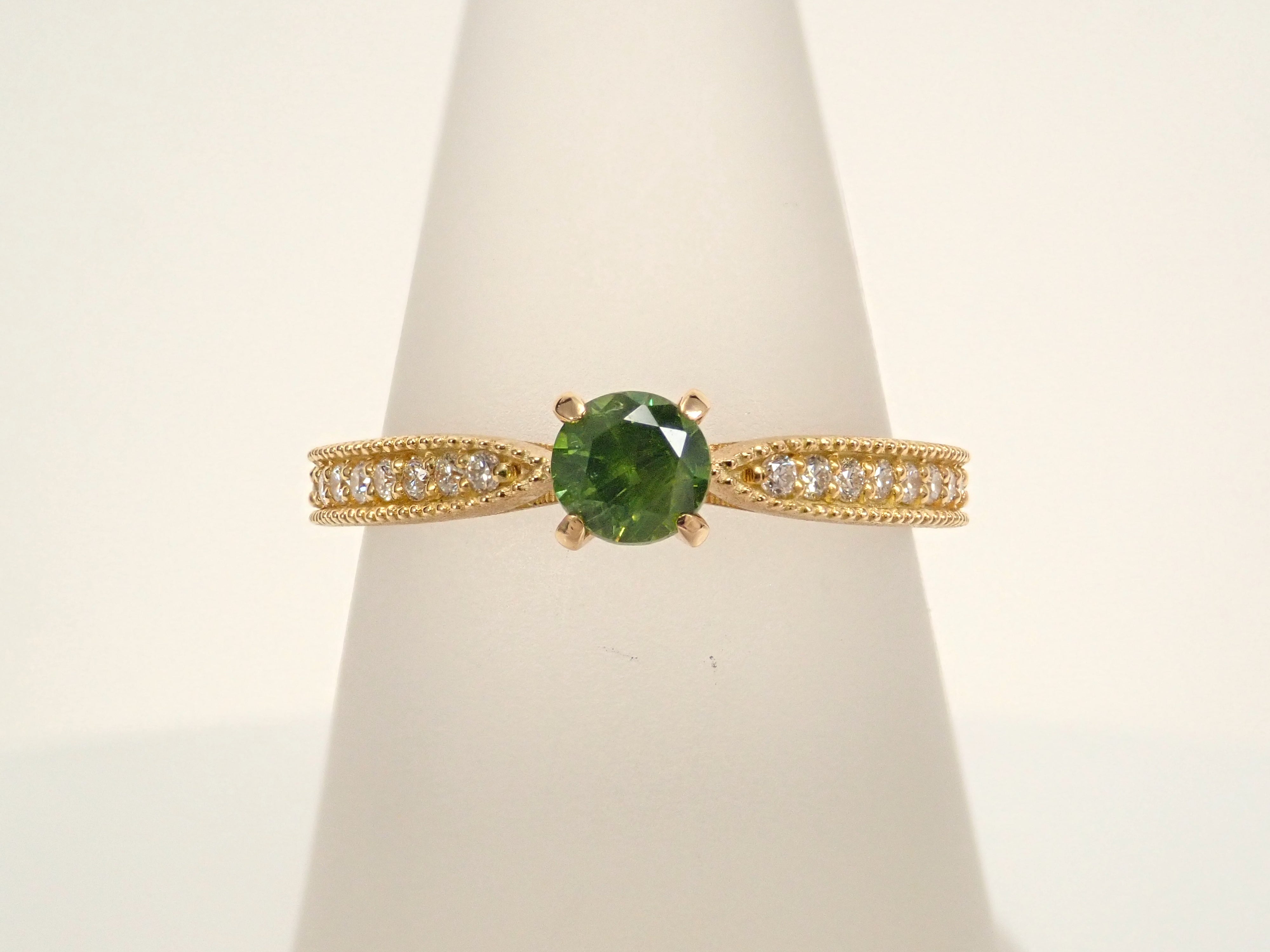 【抽獎活動 0201_07】18K黃金俄羅斯翠榴石(馬尾紋認證)0.382克拉戒指