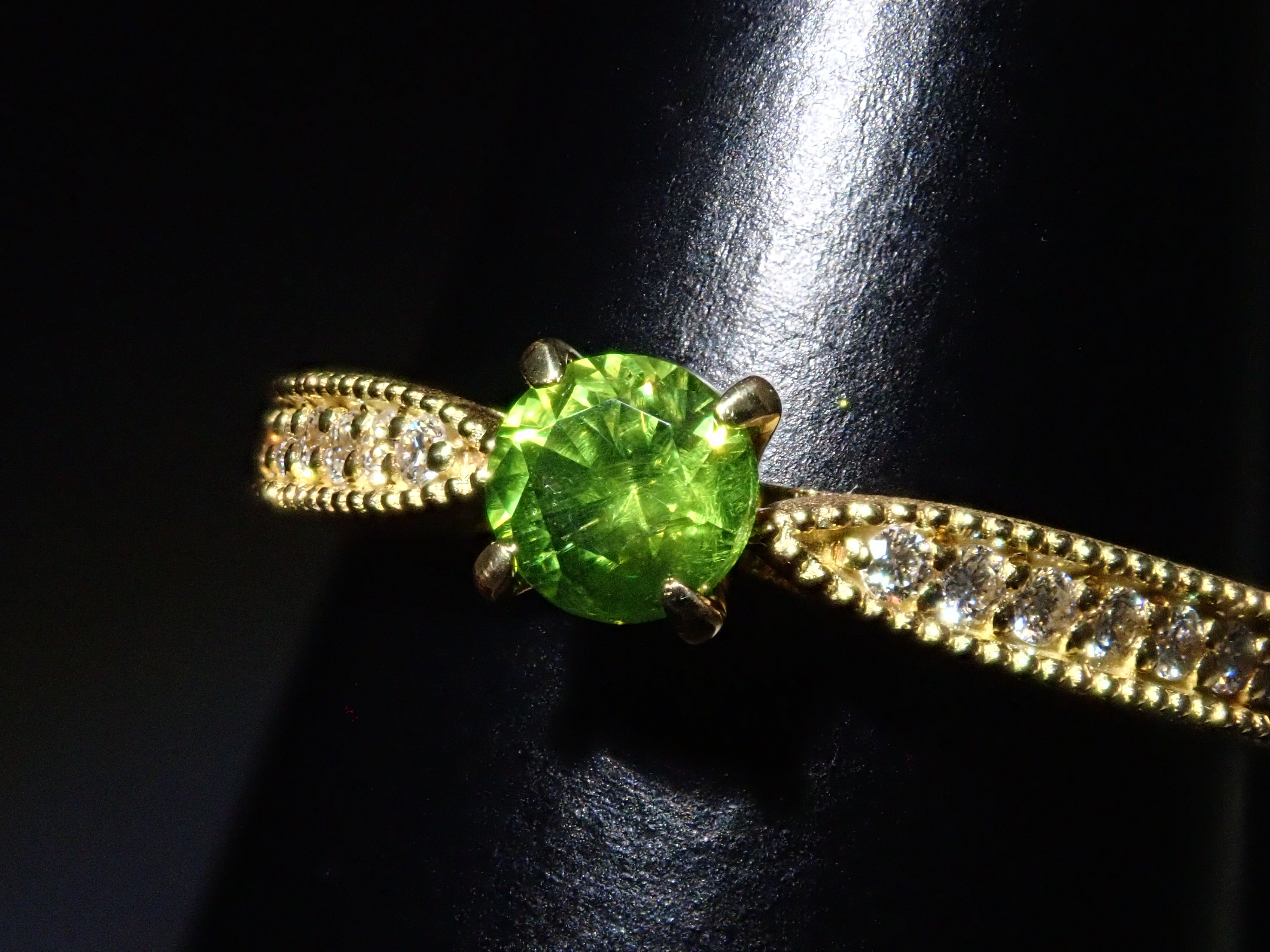 【抽獎活動 0201_07】18K黃金俄羅斯翠榴石(馬尾紋認證)0.382克拉戒指