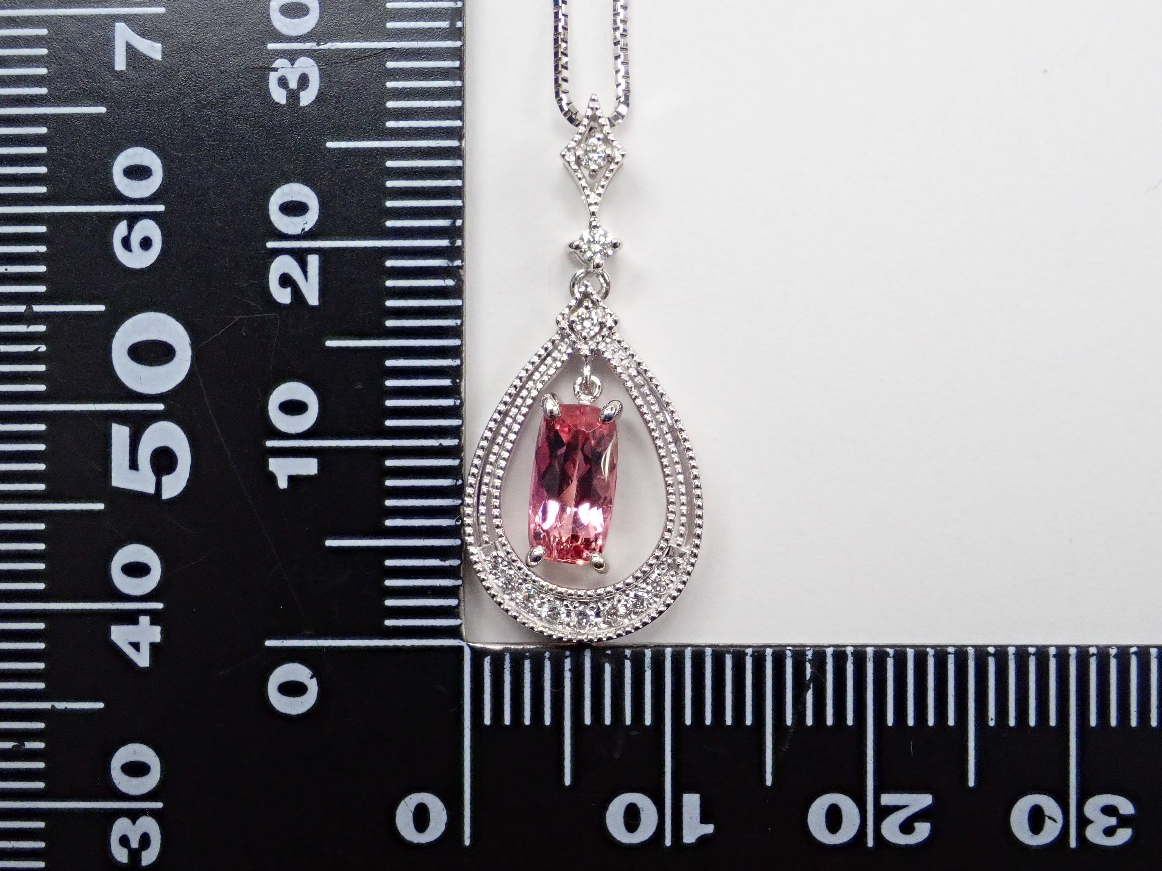 【カラフリ】Pt900/Pt850ピンクインペリアルトパーズ1.04ct ペンダント(ネックレス)