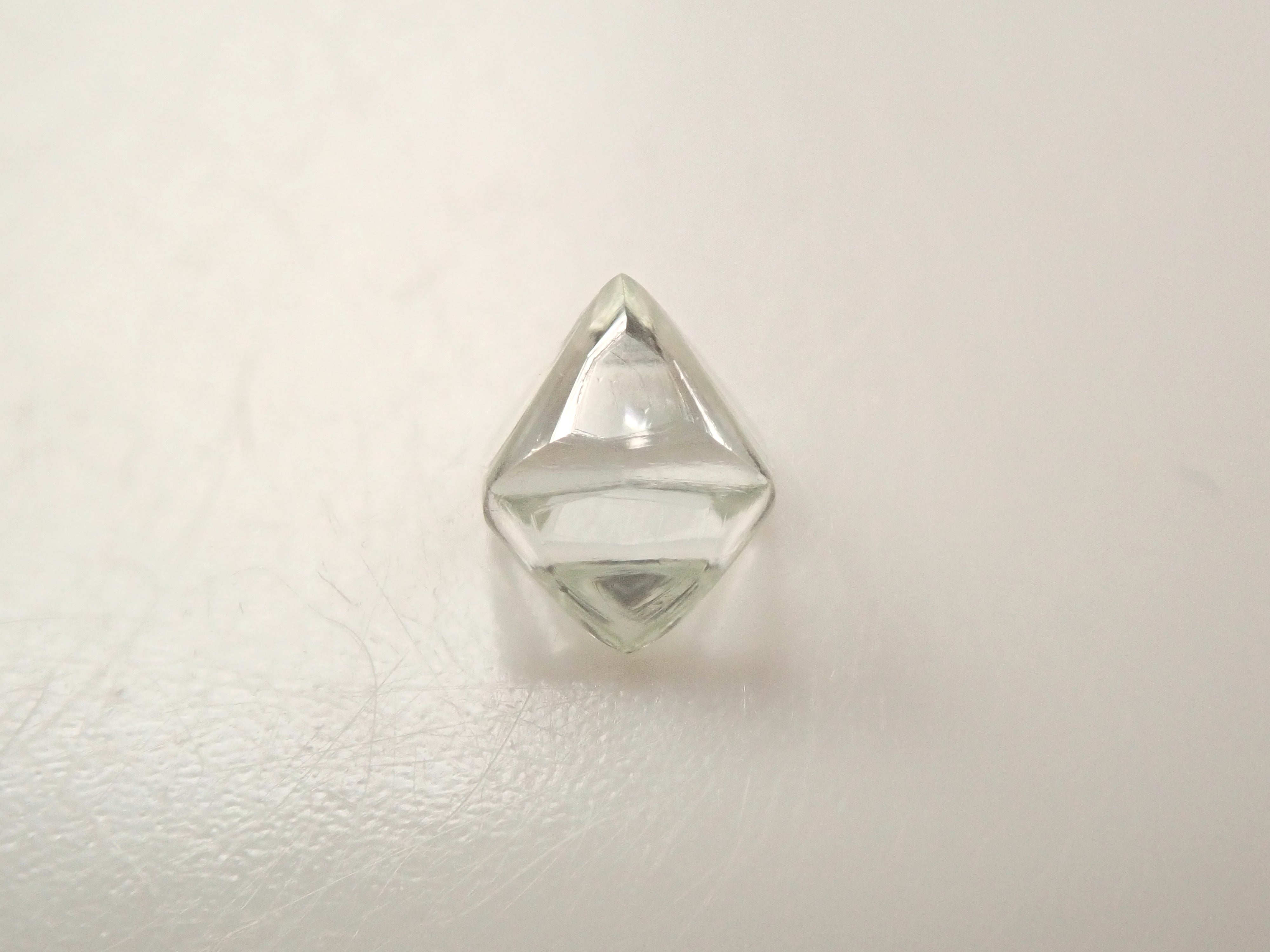 Zimbabwe Green Diamond Rough (Sawable) 0.428ct Rough Stone with Trigon
