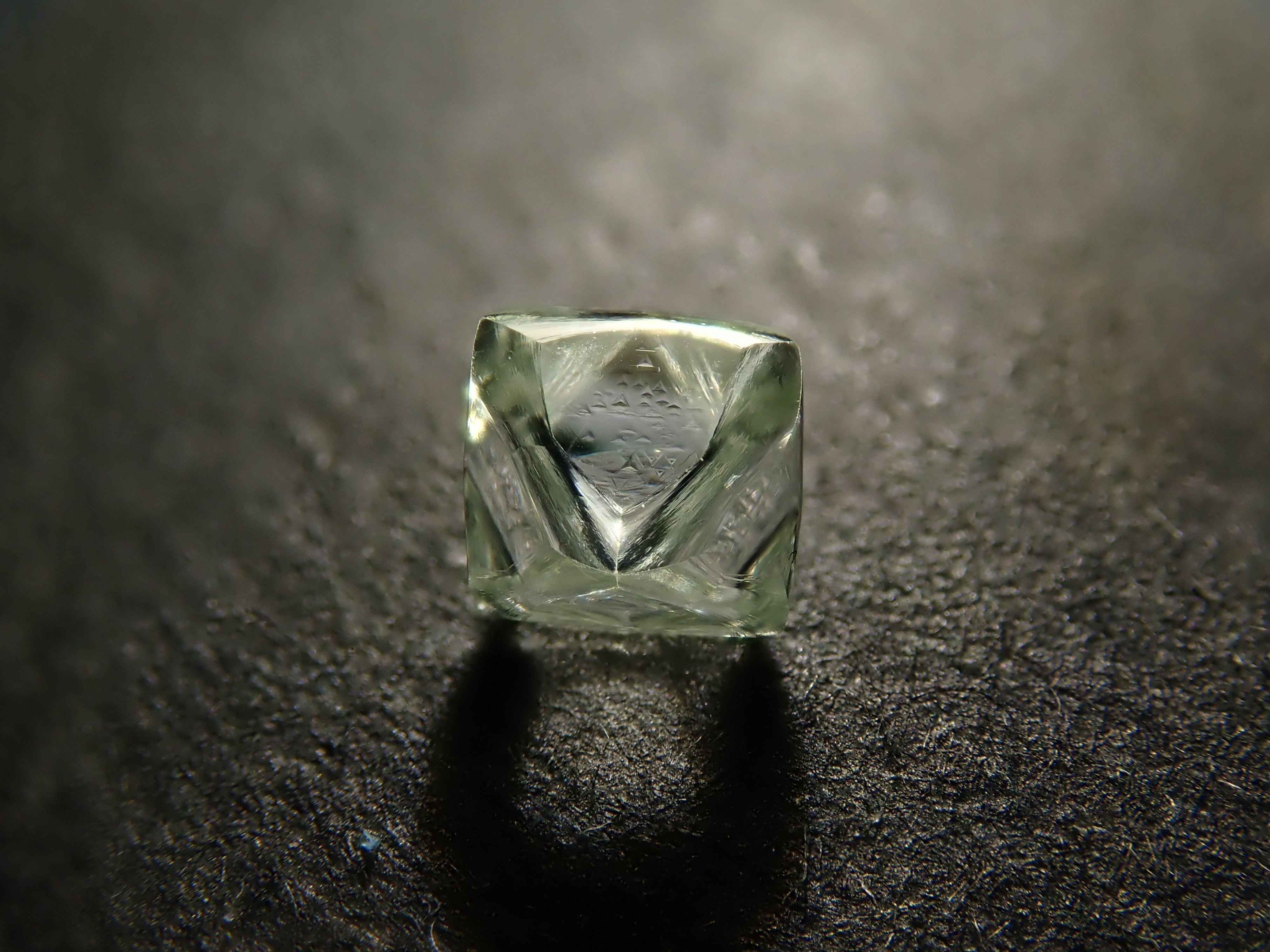 Zimbabwe Green Diamond Rough (Sawable) 0.428ct Rough Stone with Trigon