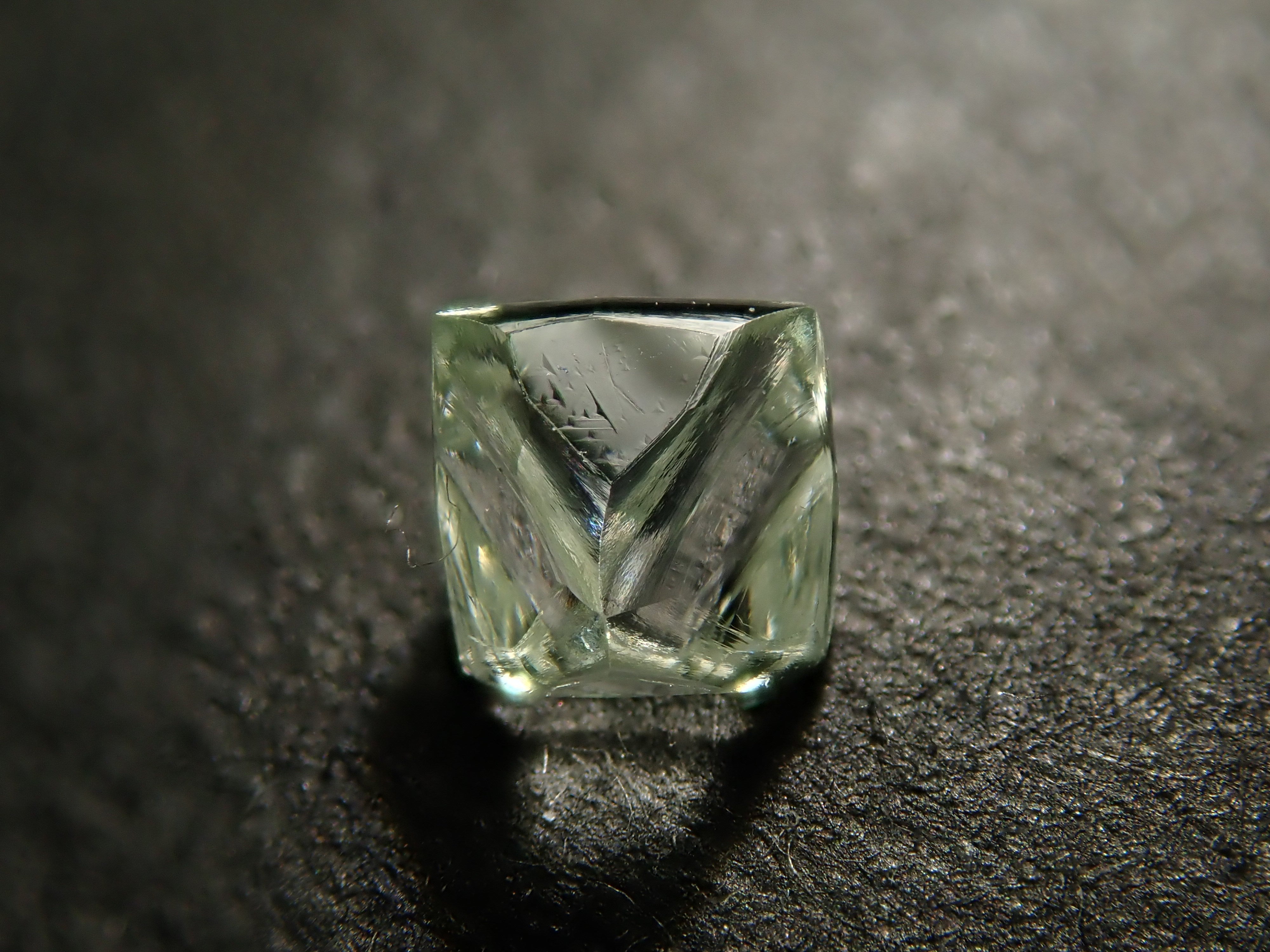 Zimbabwe Green Diamond Rough (Sawable) 0.428ct Rough Stone with Trigon