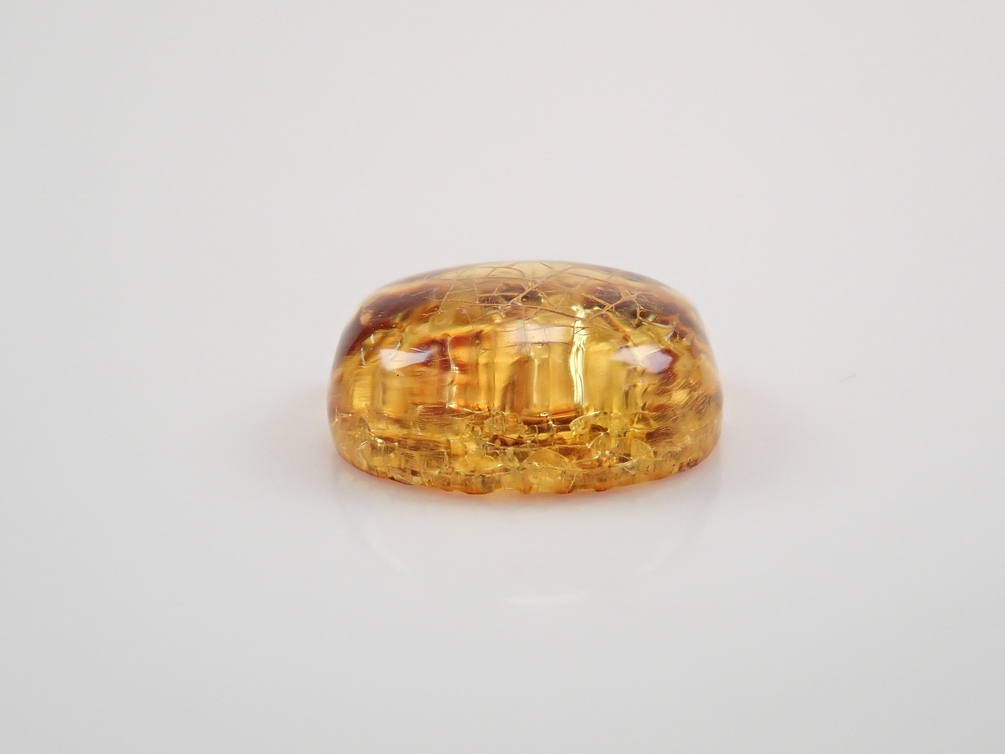 】【猫カット(豹柄)】琥珀 8.0mm/0.664ctルース
