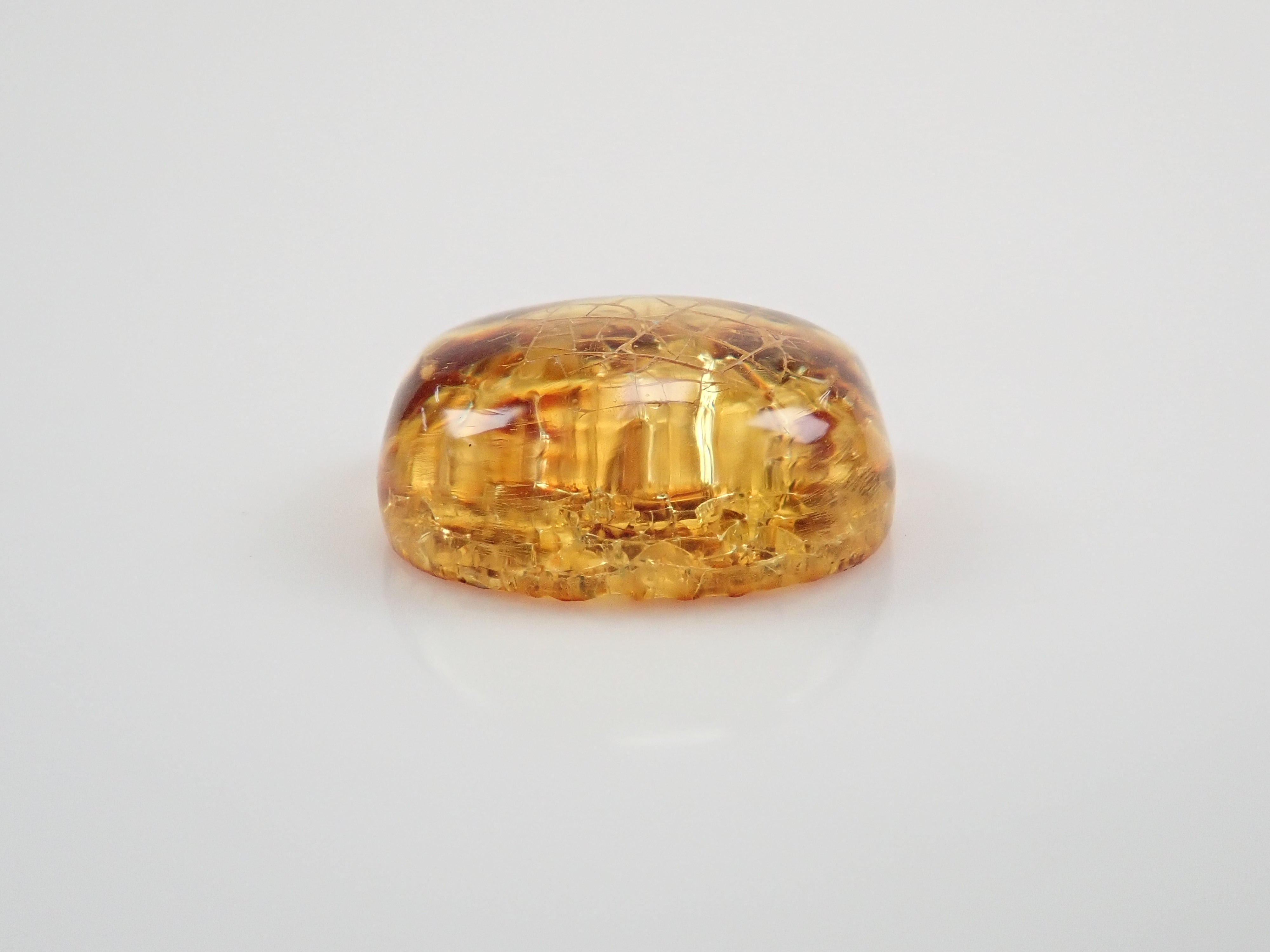 】【猫カット(豹柄)】琥珀 8.0mm/0.664ctルース