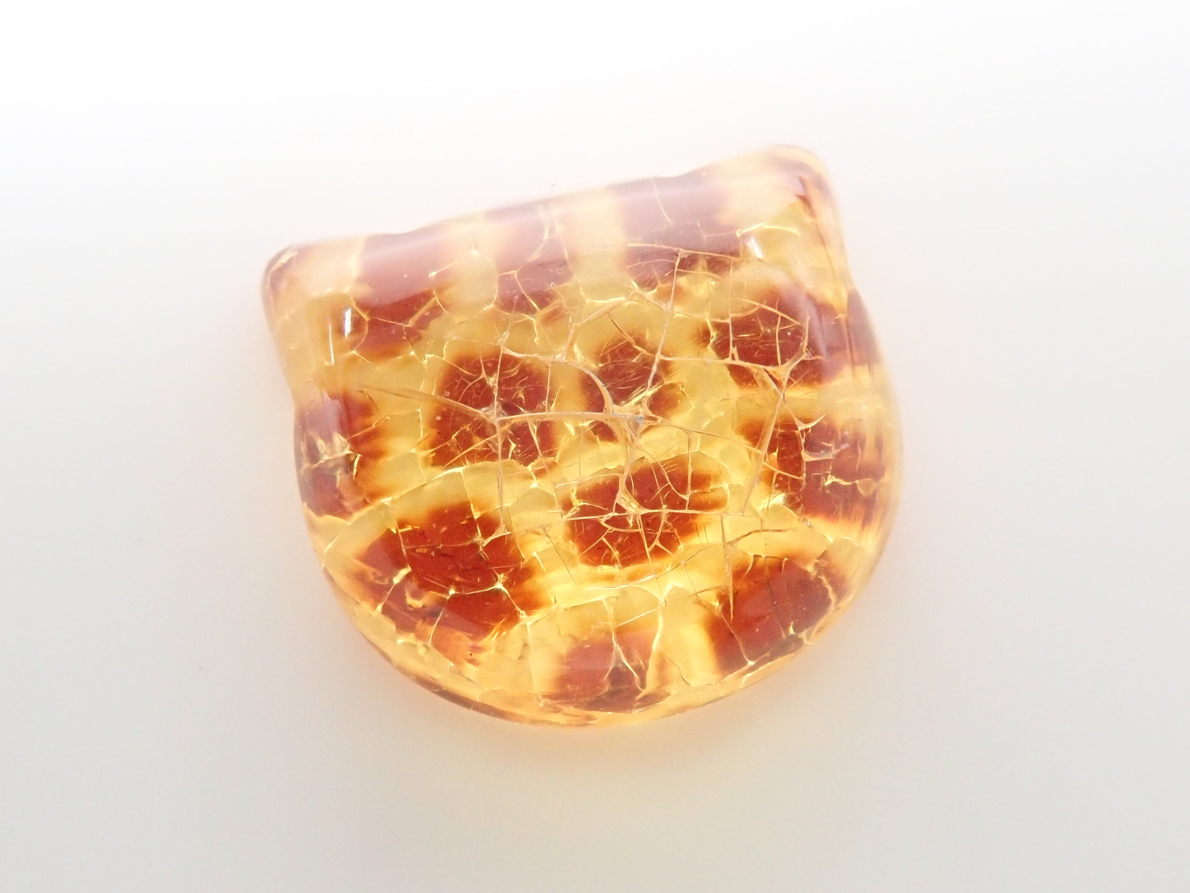 】【猫カット(豹柄)】琥珀 8.0mm/0.664ctルース