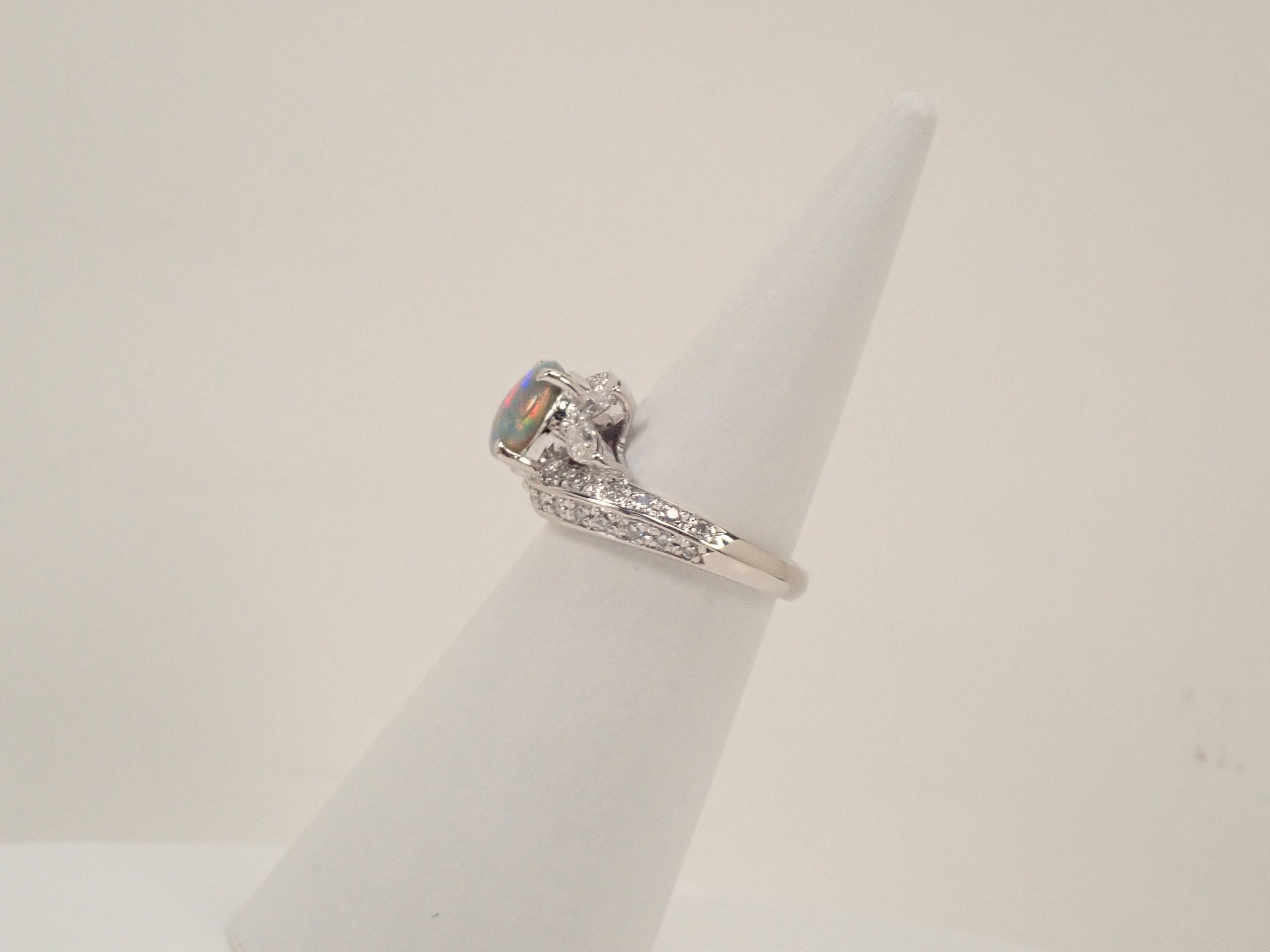 【22602547掲載】【カラフリ】Pt900 ブラックオパール 1.24ct リング