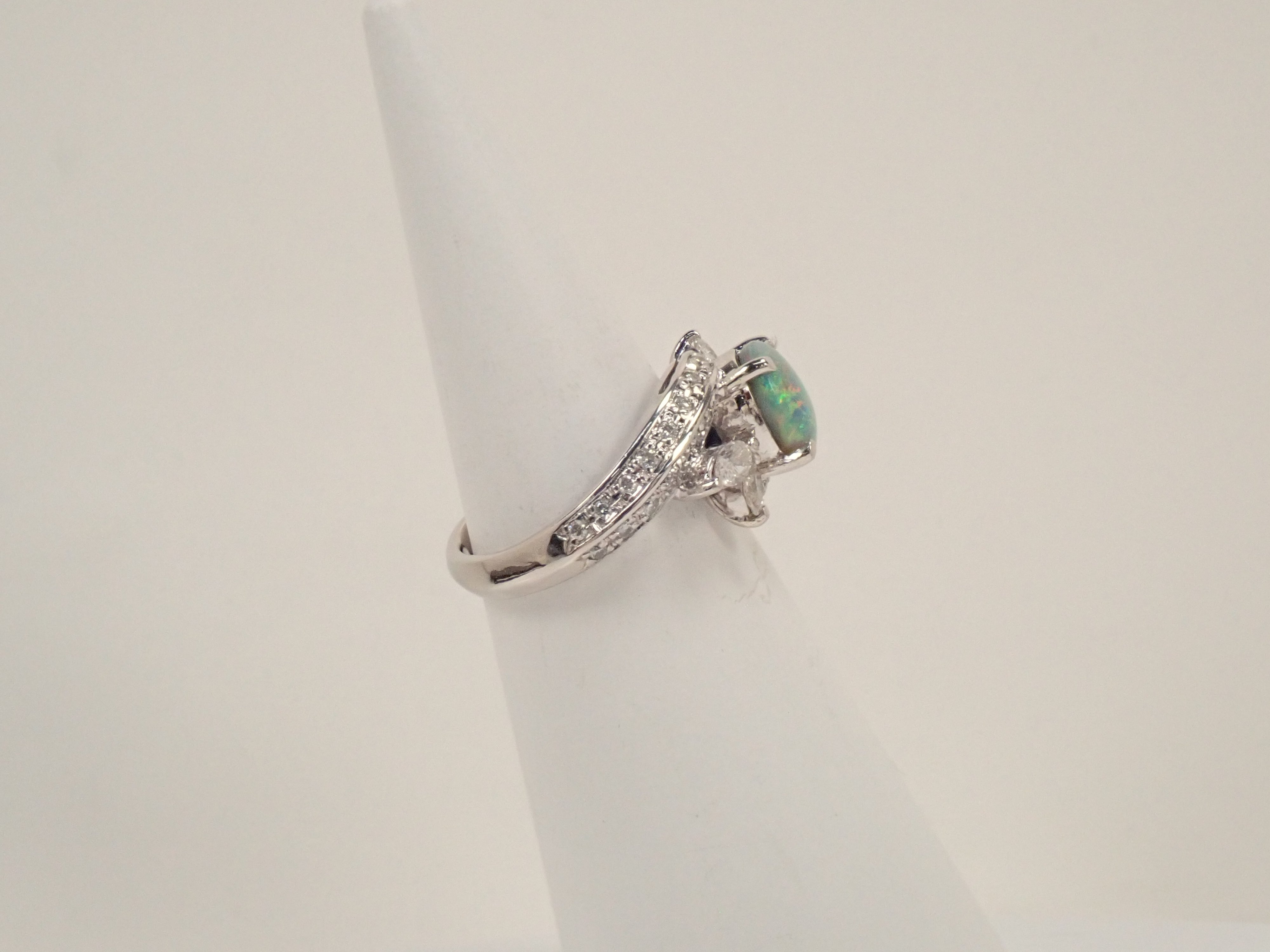 【22602547掲載】【カラフリ】Pt900 ブラックオパール 1.24ct リング