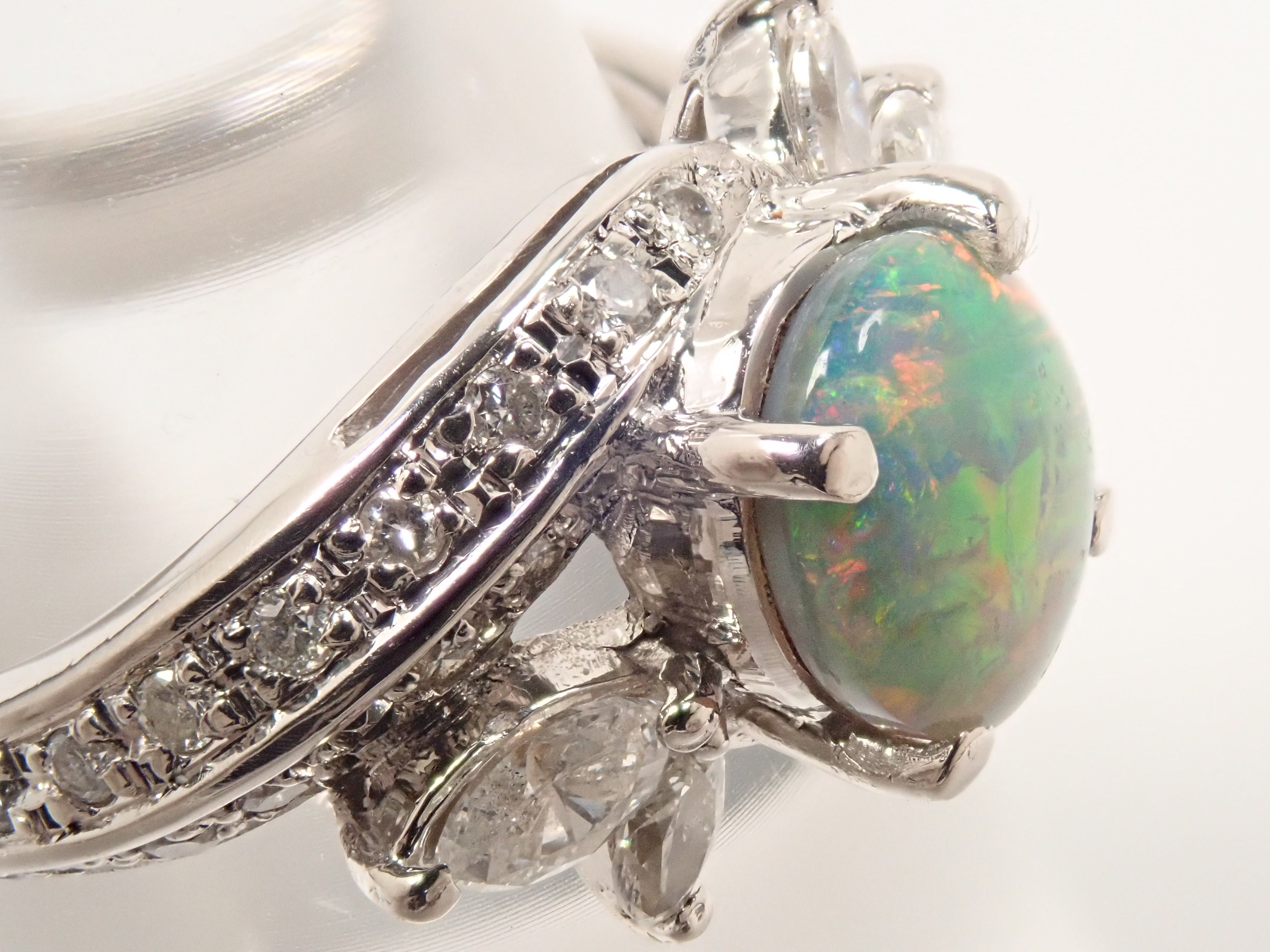 【22602547掲載】【カラフリ】Pt900 ブラックオパール 1.24ct リング